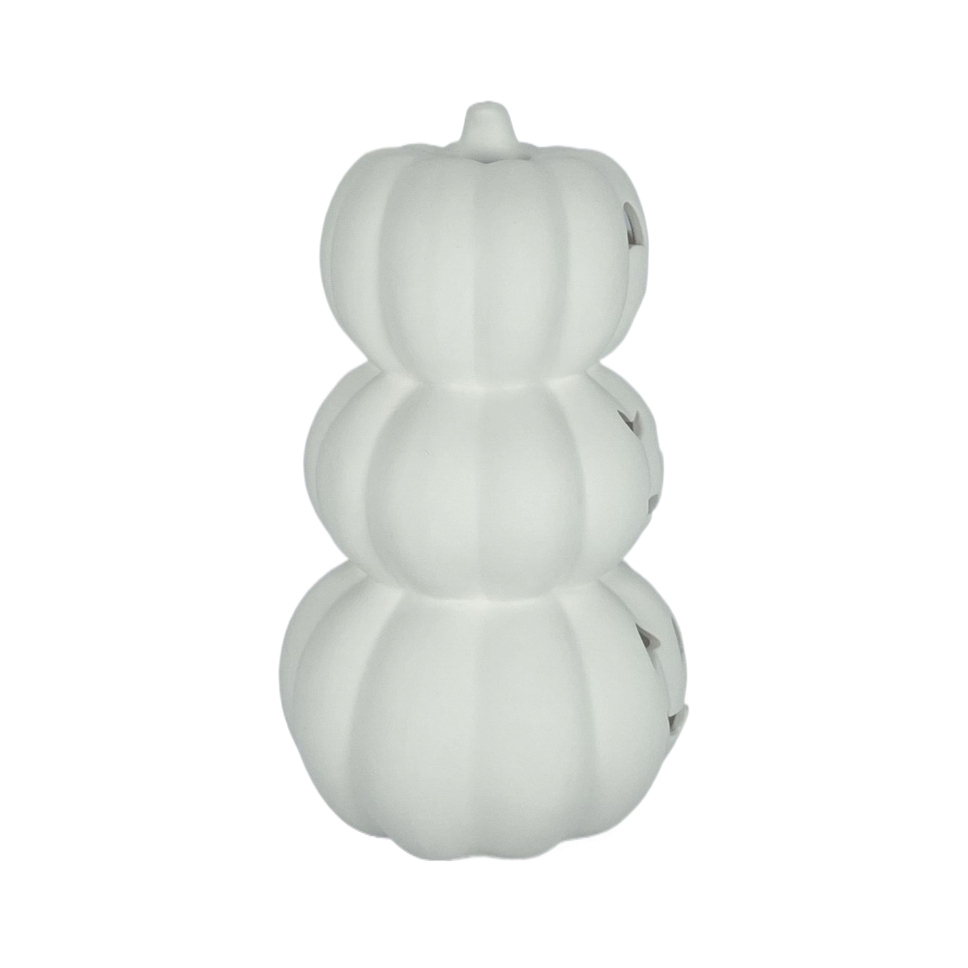 7.75&#x22; DIY Ceramic LED Stacked Jack-o&#x27;-Lanterns D&#xE9;cor by Make Market&#xAE;