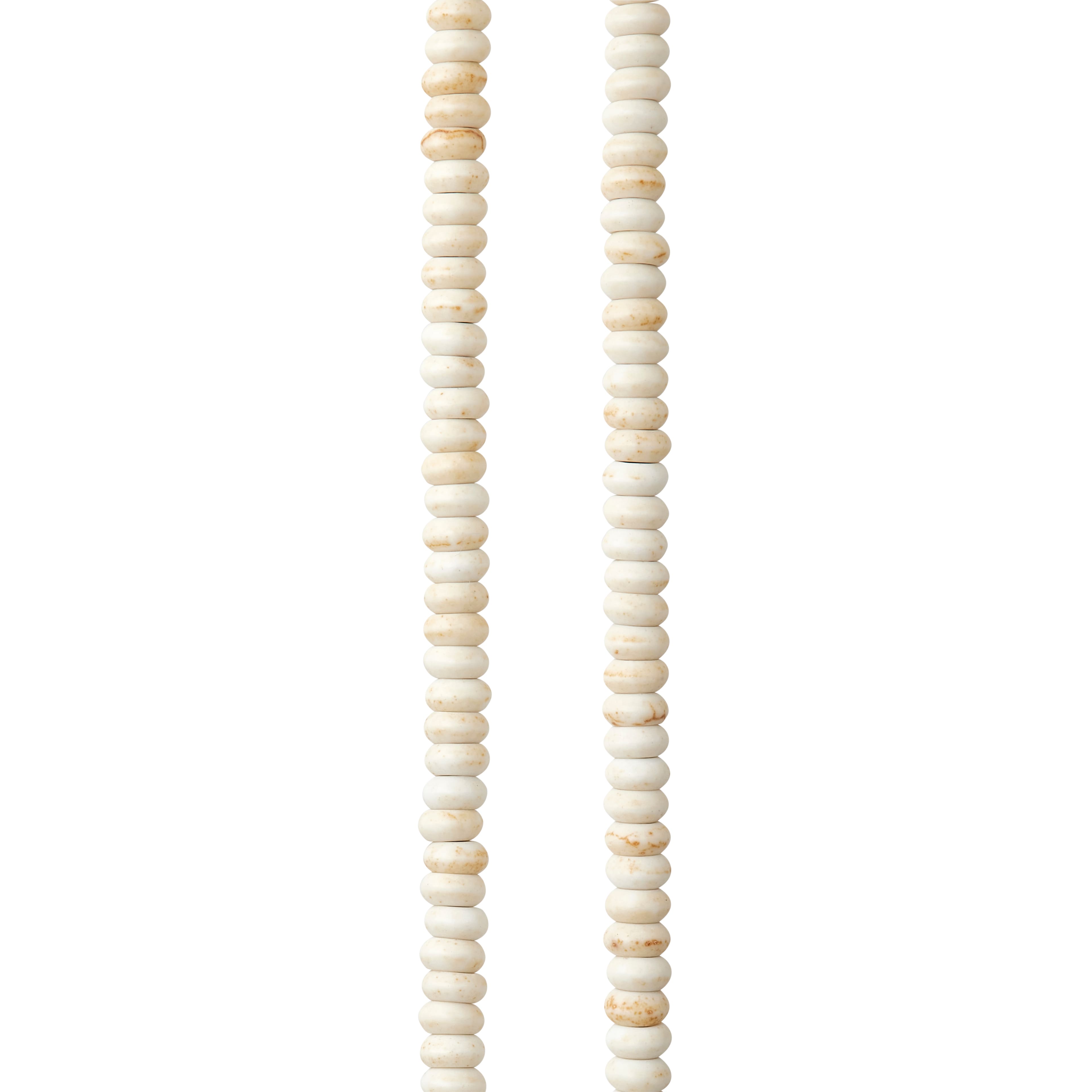 12 Pack: White Rondelle Reconstituted Turquoise Stone Beads, 4mm by Bead Landing™