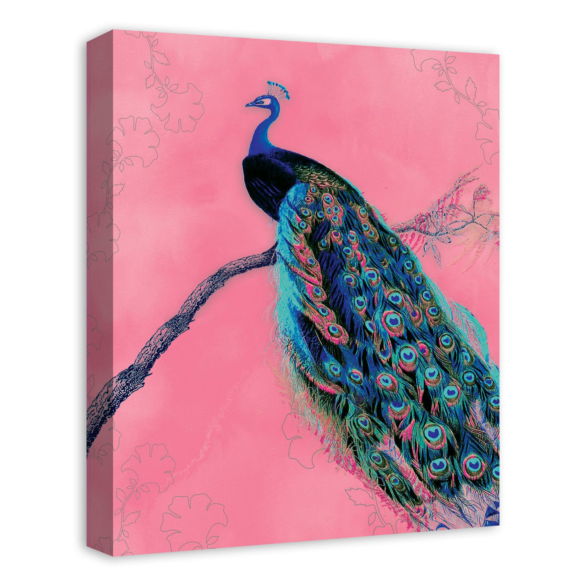 Regal Peacock 16" x 20" Canvas Wall Art