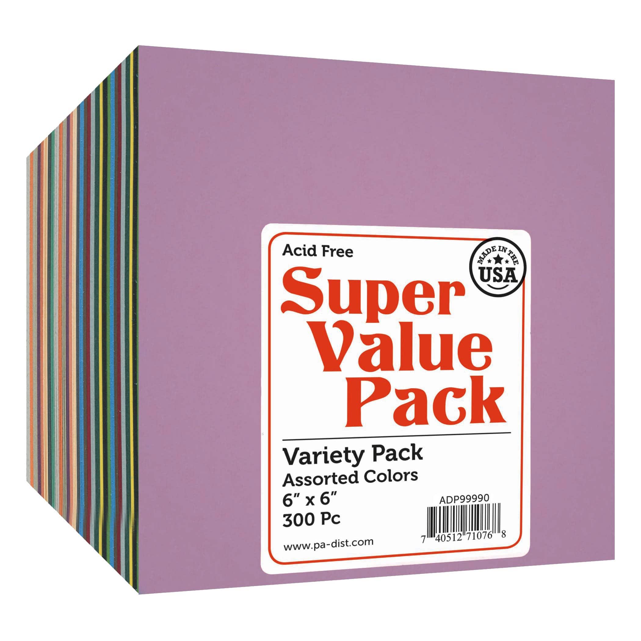PA Paper&#x2122; Accents Super Value 6&#x22; x 6&#x22; Variety Pack Cardstock, 300 Sheets