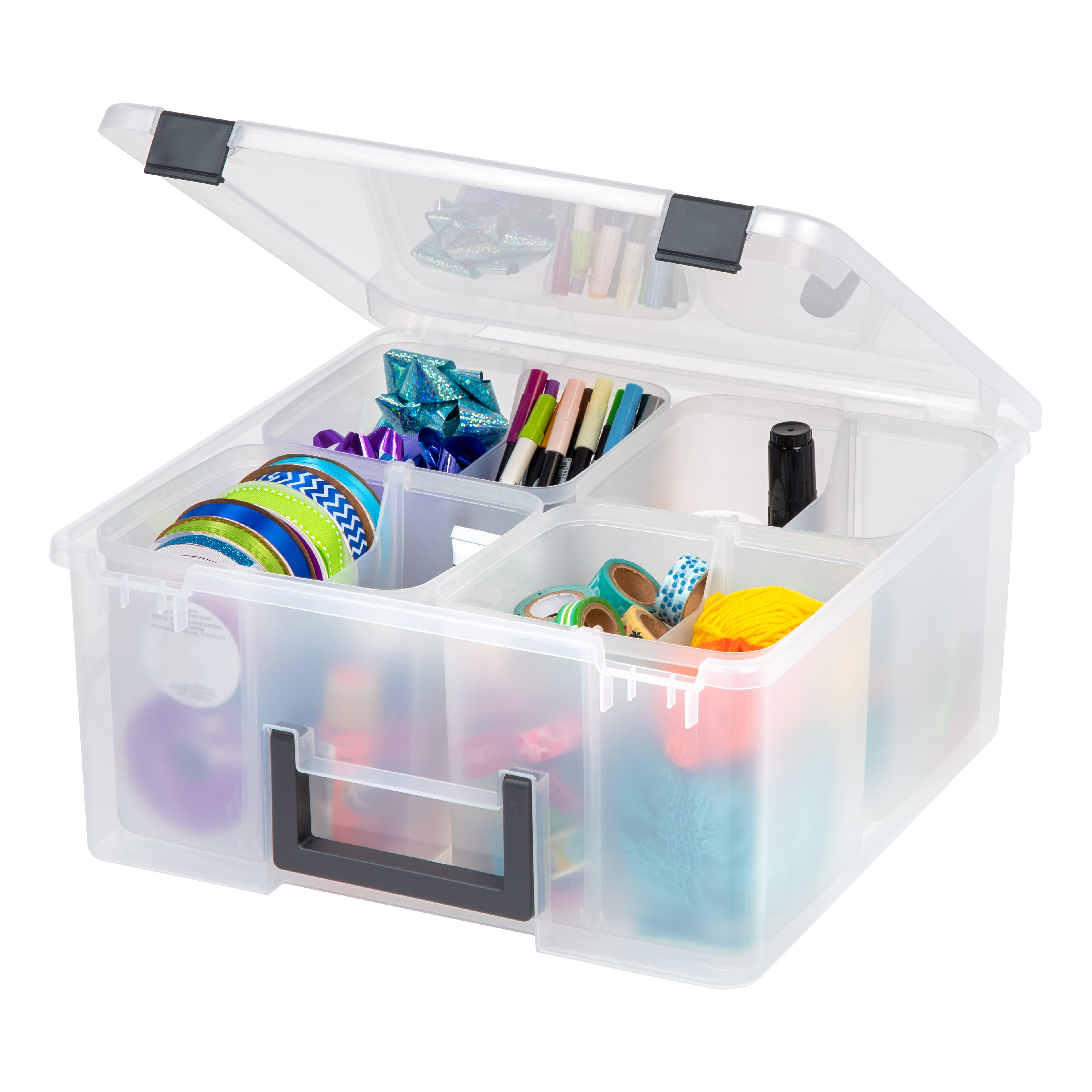 IRIS&#xAE; Portable Divided Plastic Craft Bin