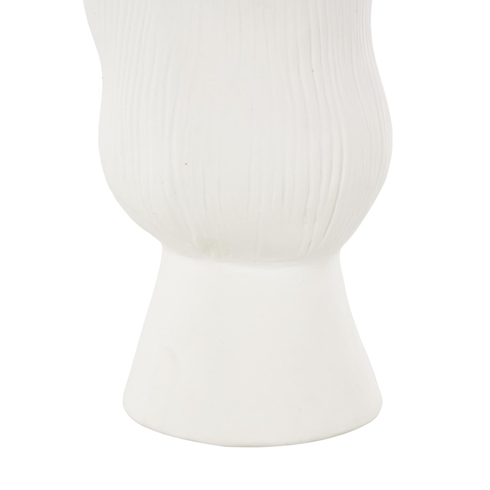 10.5&#x22; White Abstract Floral Ceramic Vase