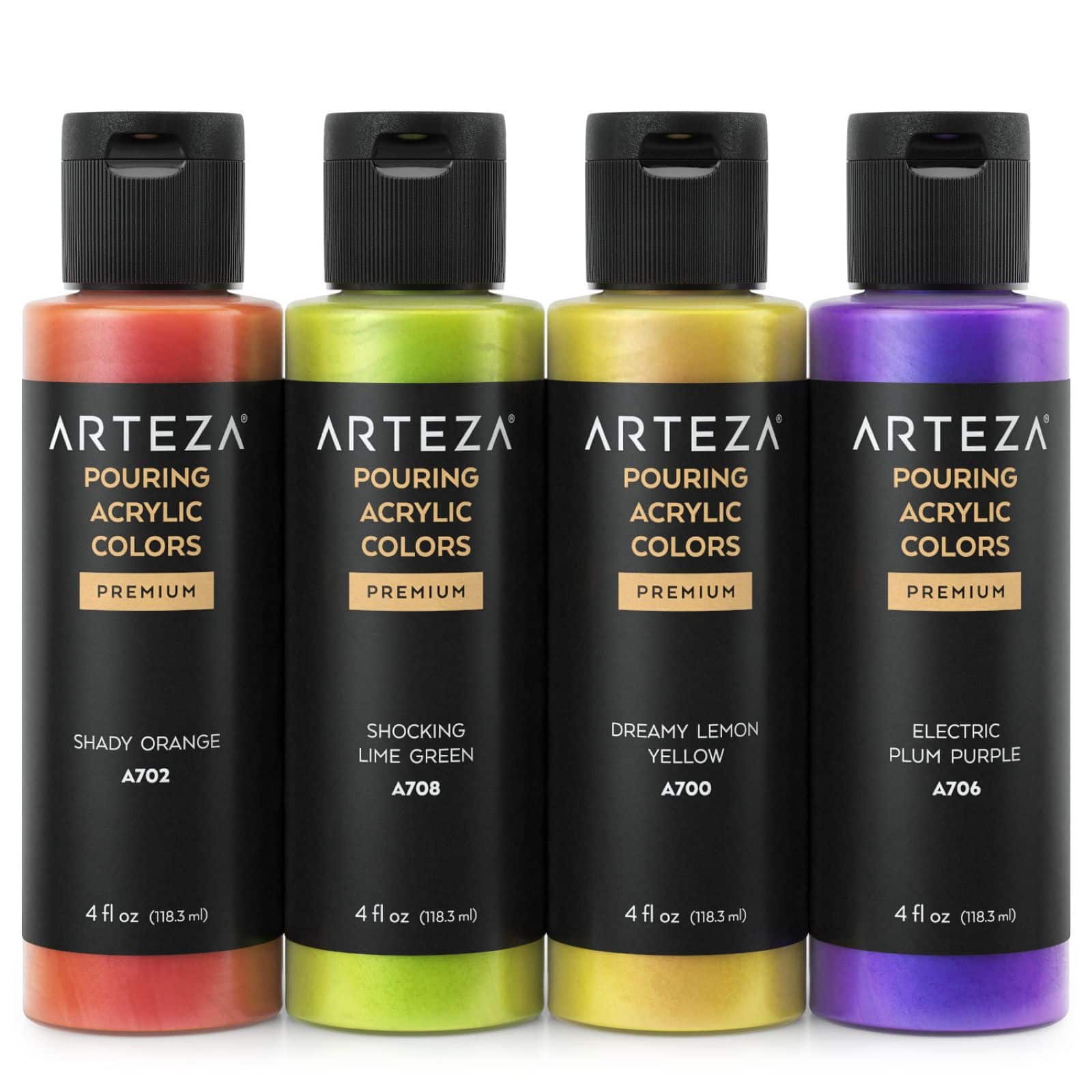 Arteza&#xAE; 4 Color Iridescent Sherbet Tones Acrylic Pouring Paint Set