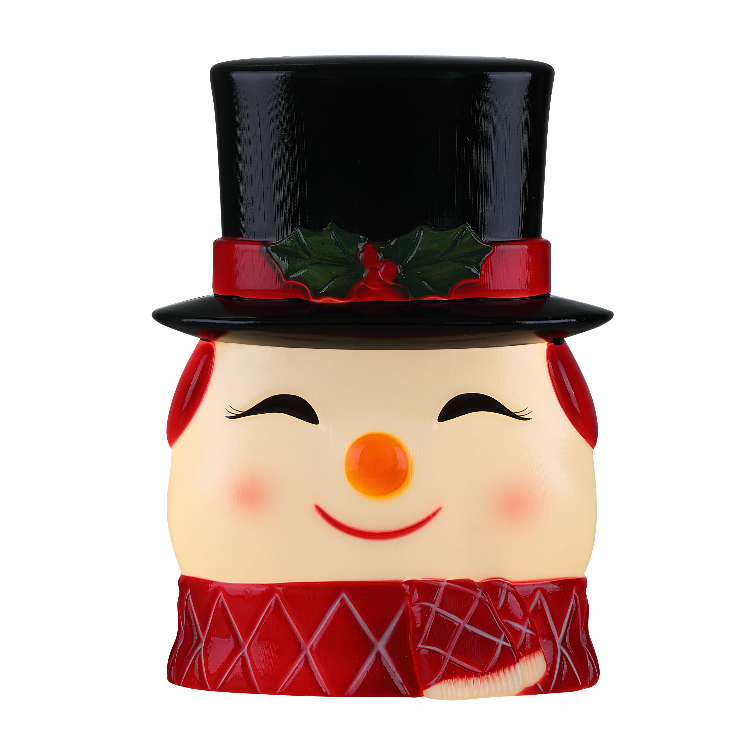 Mr. Christmas 12&#x22; Snowman Blow Mold Lit Tree Topper