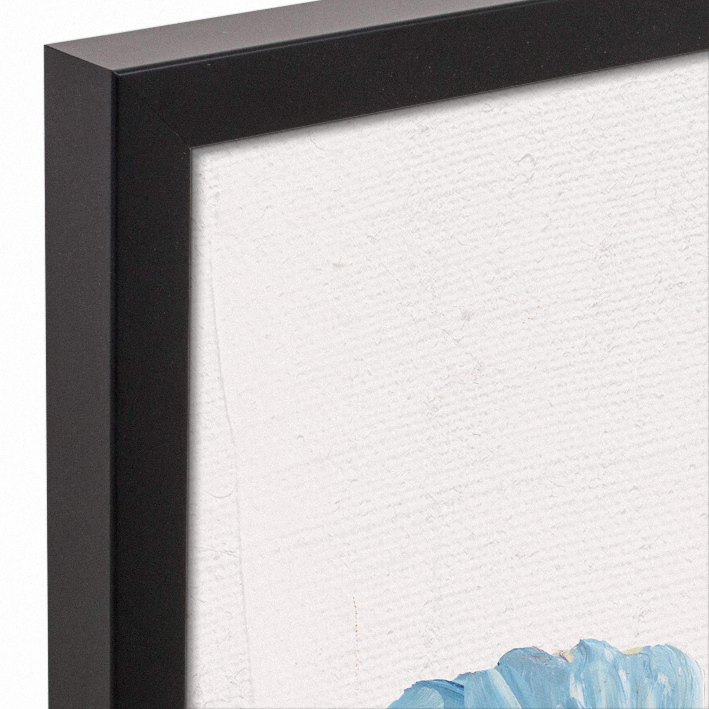 Field Of Happy Flowers 31.73" x 21.73" Black Framed Canvas