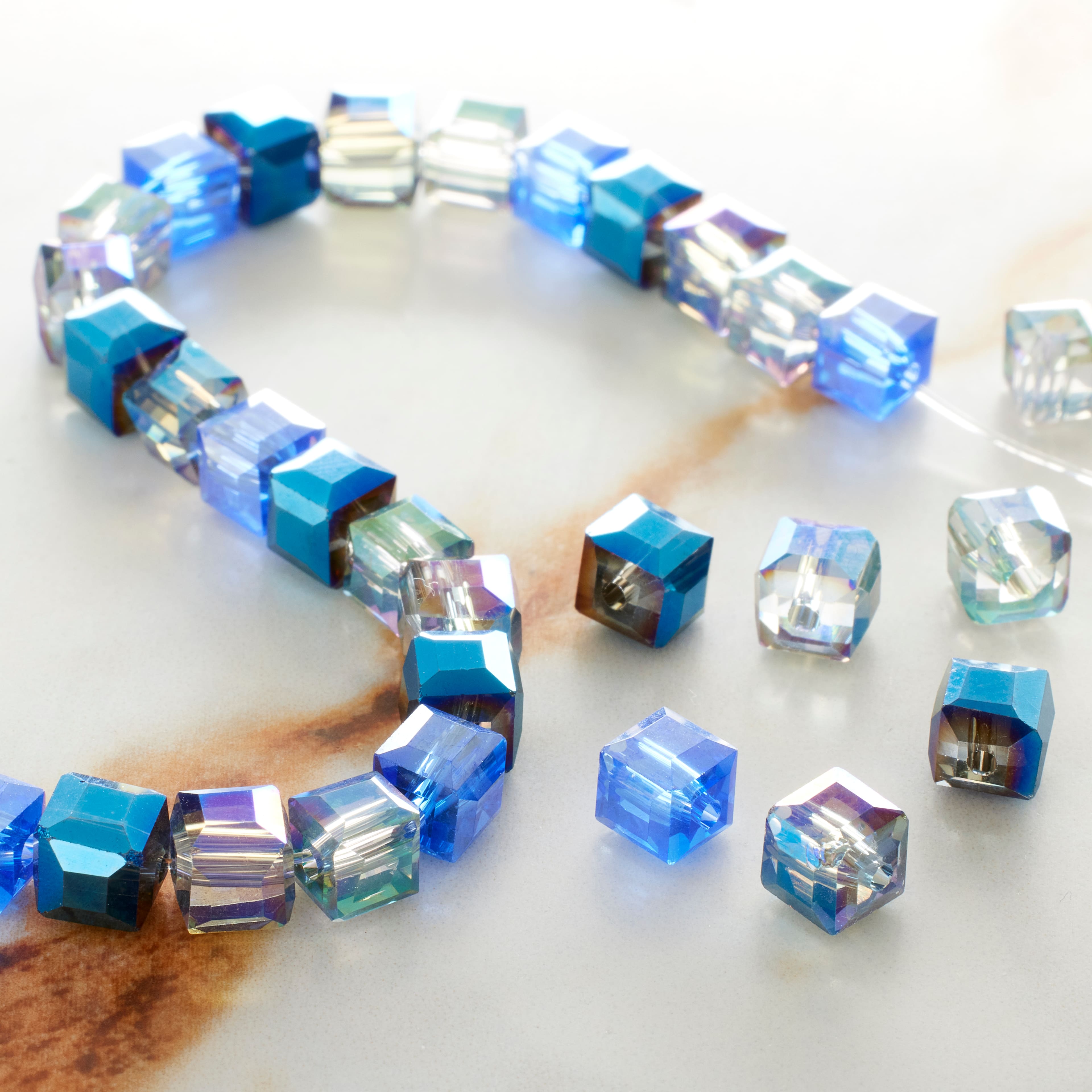Multicolor Glass Cube Beads, 5mm by Bead Landing&#x2122;