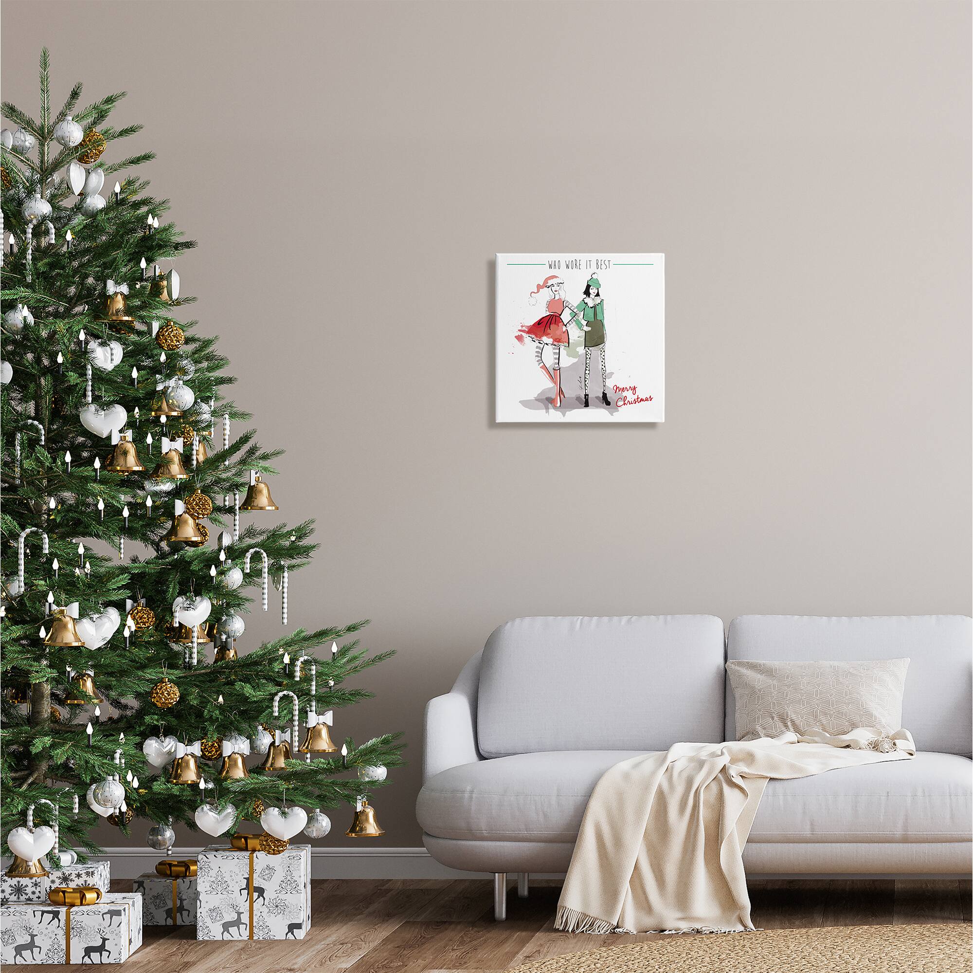 Stupell Industries Who Wore It Best Christmas Fashion Canvas Wall Art