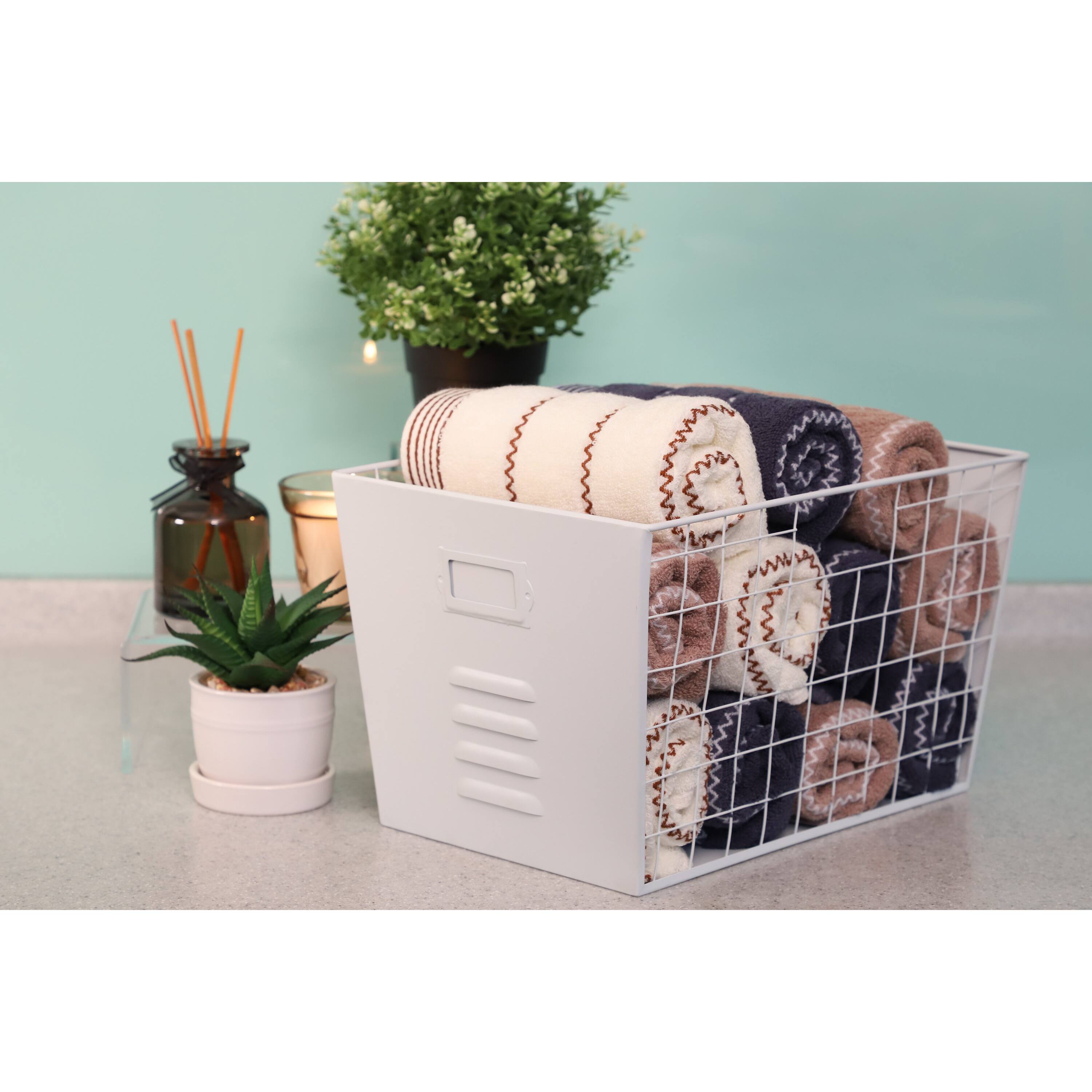 13&#x22; White Wire Multifunctional Basket