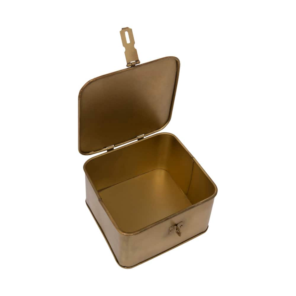 Gold Square Decorative Metal Box Set