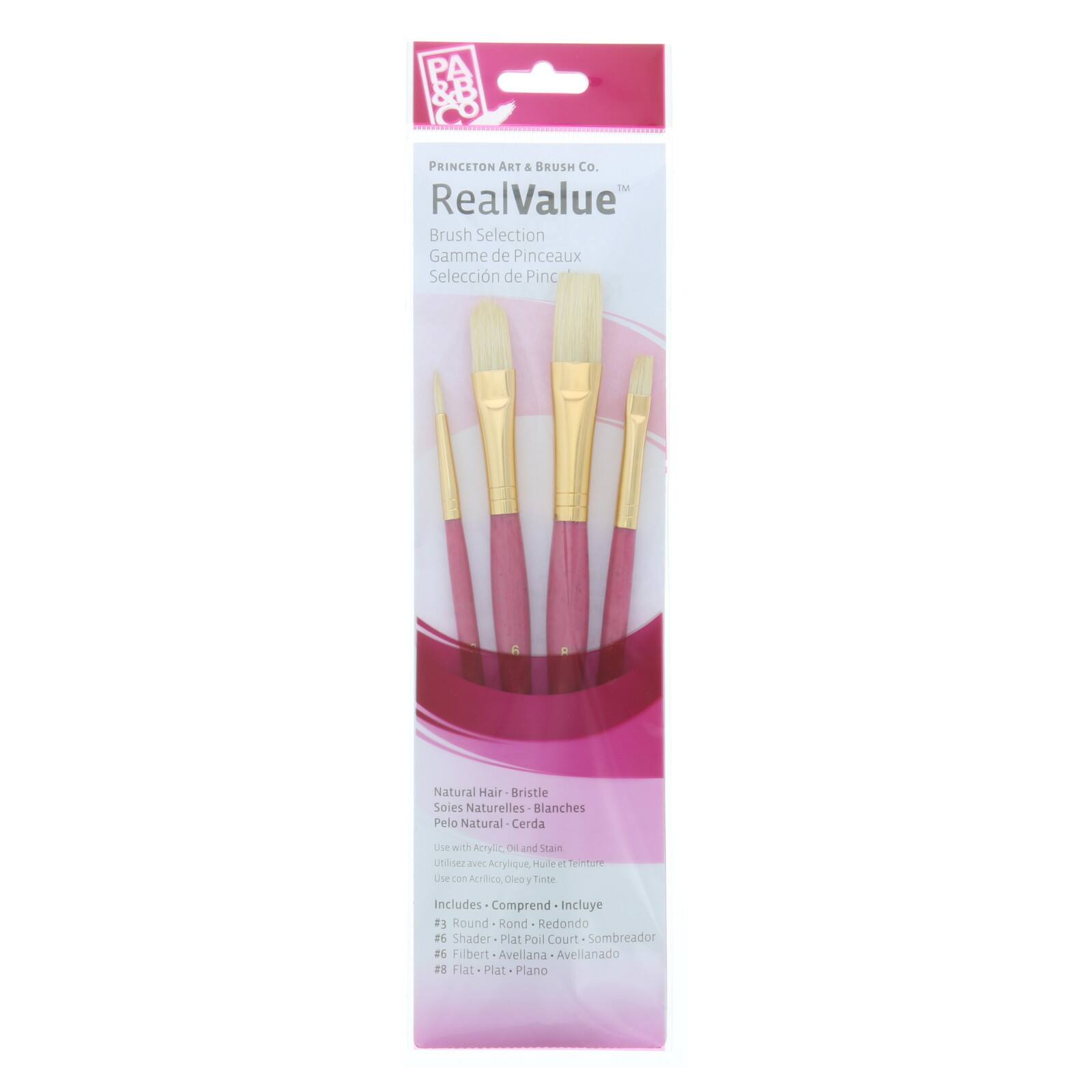 Princeton™ RealValue™ Bristle 4 Piece Brush Set