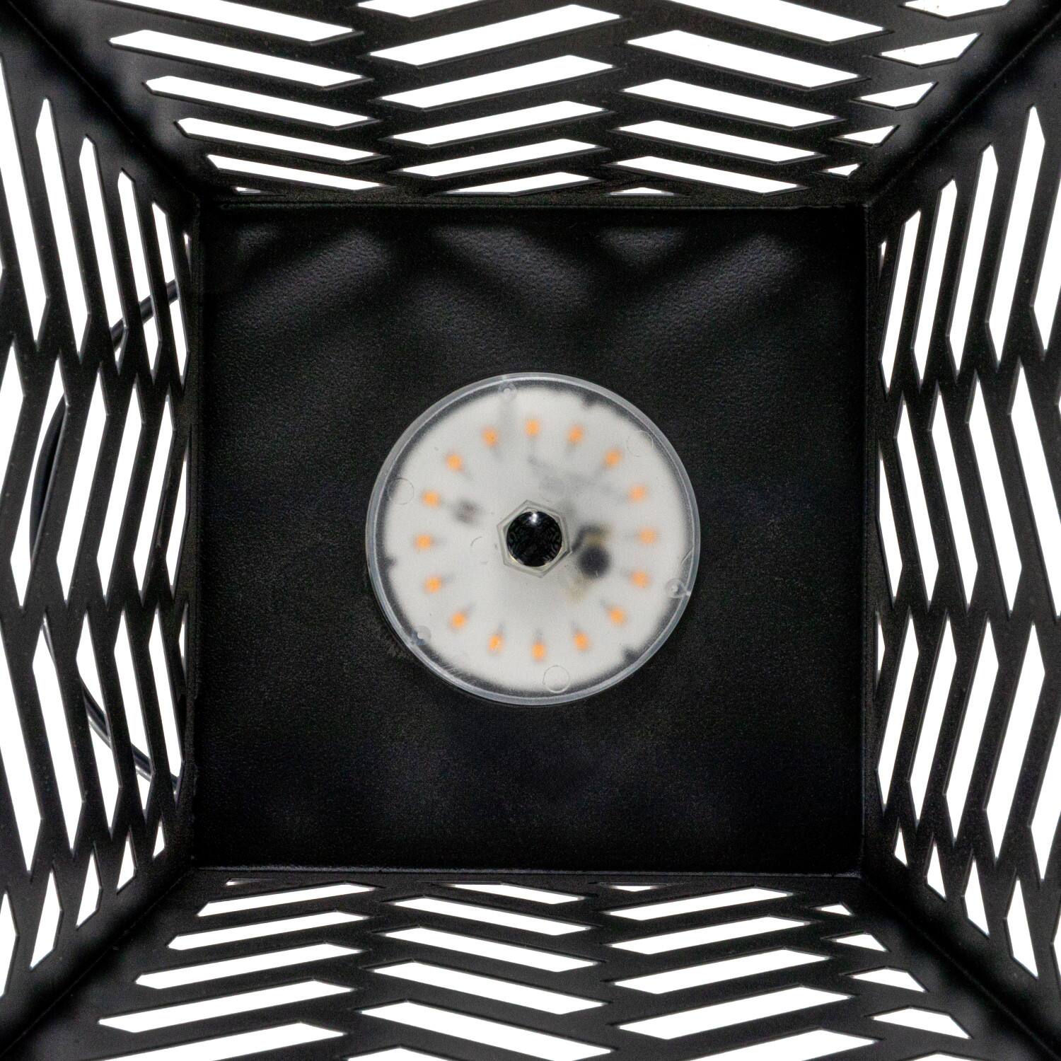 24.75&#x22; Black Metal Rechargeable LED Indoor Lantern