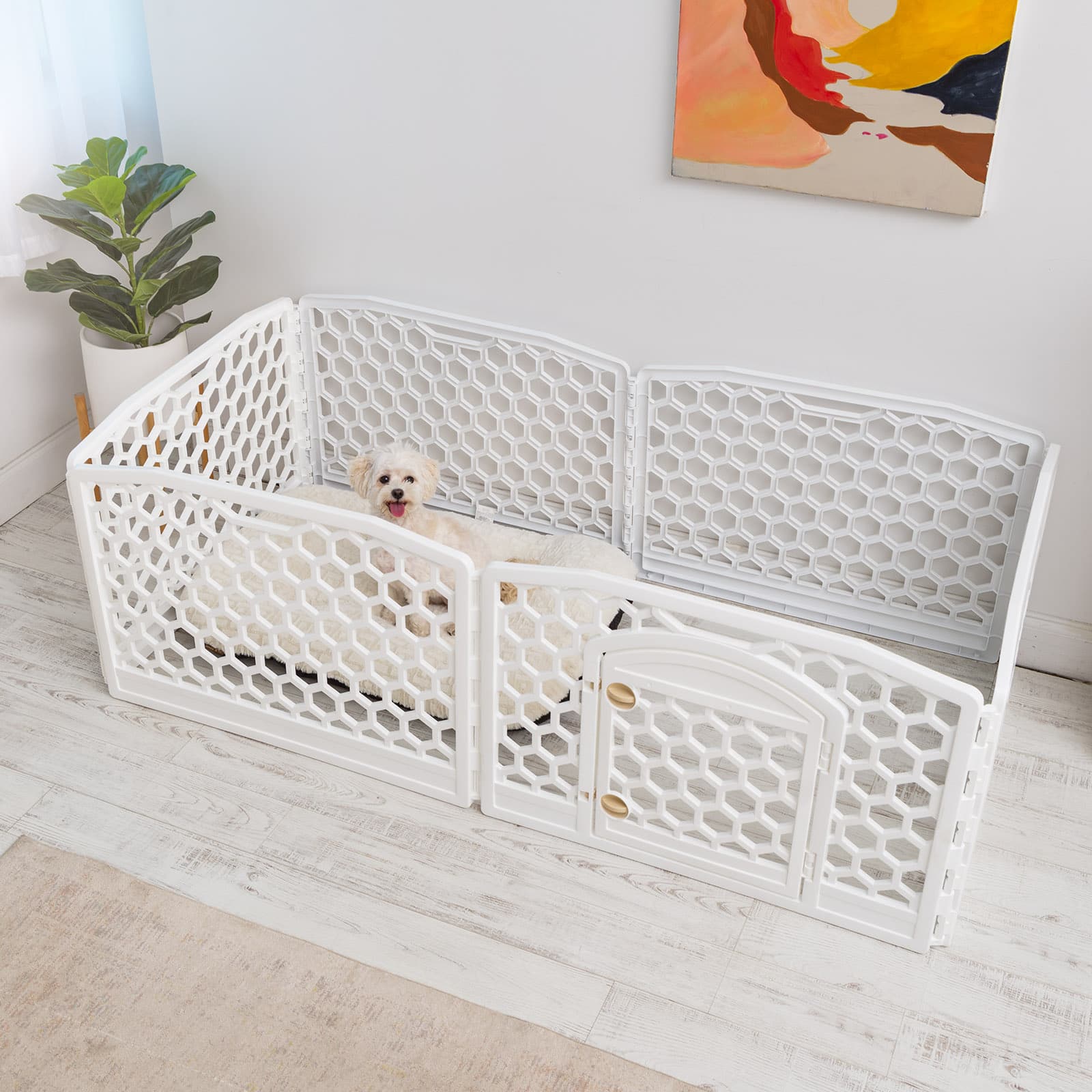 Iris&#xAE; 6-White Panel Pet Playpen
