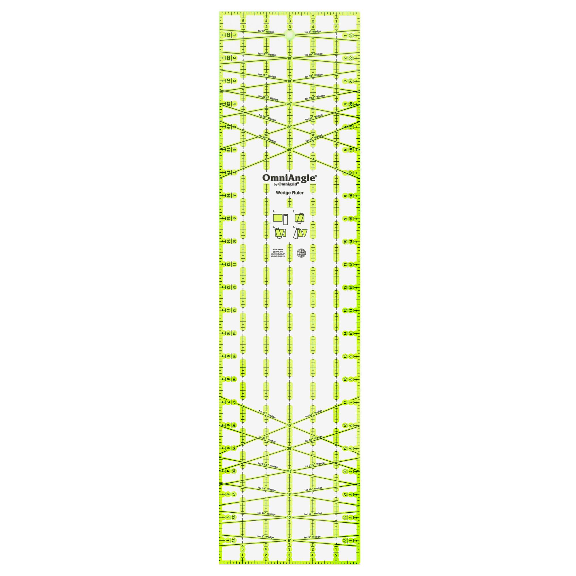 OmniAngle™ by Omnigrid® 6" x 24" Non-Slip Wedge Quilting Ruler