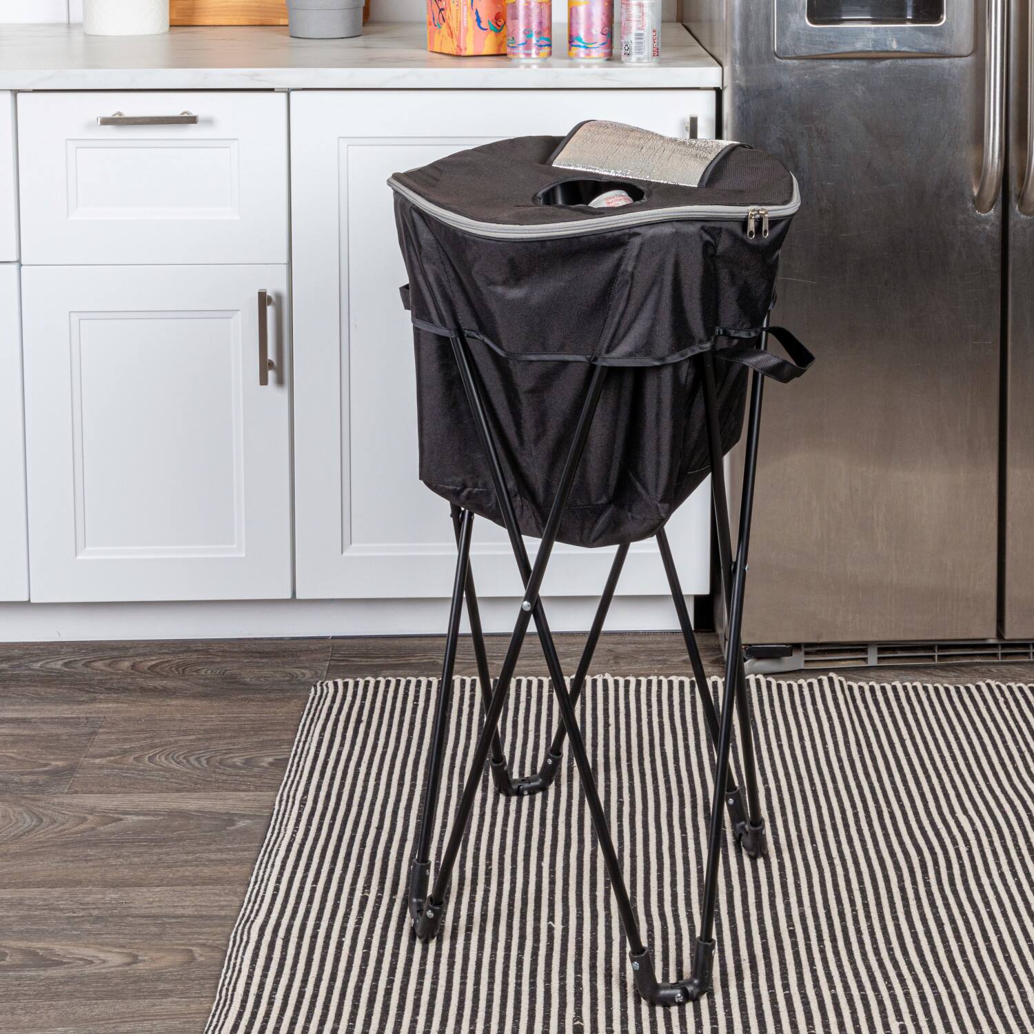Household Essentials 2.75ft. Black Thermal Standing Cooler with Travel Bag