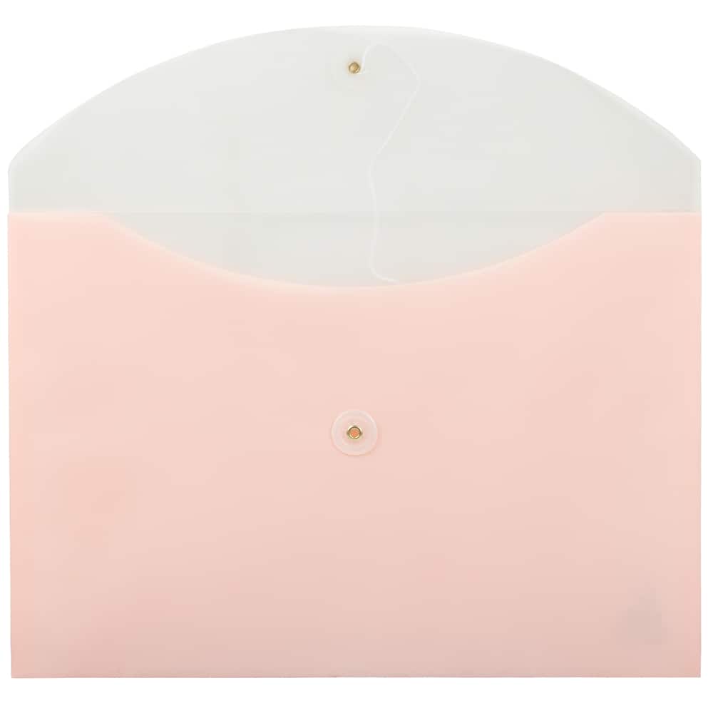 JAM Paper Two-Tone Light Pink Button &#x26; String Tie 9.75&#x22; x 13&#x22; Booklet Envelope, 12ct.