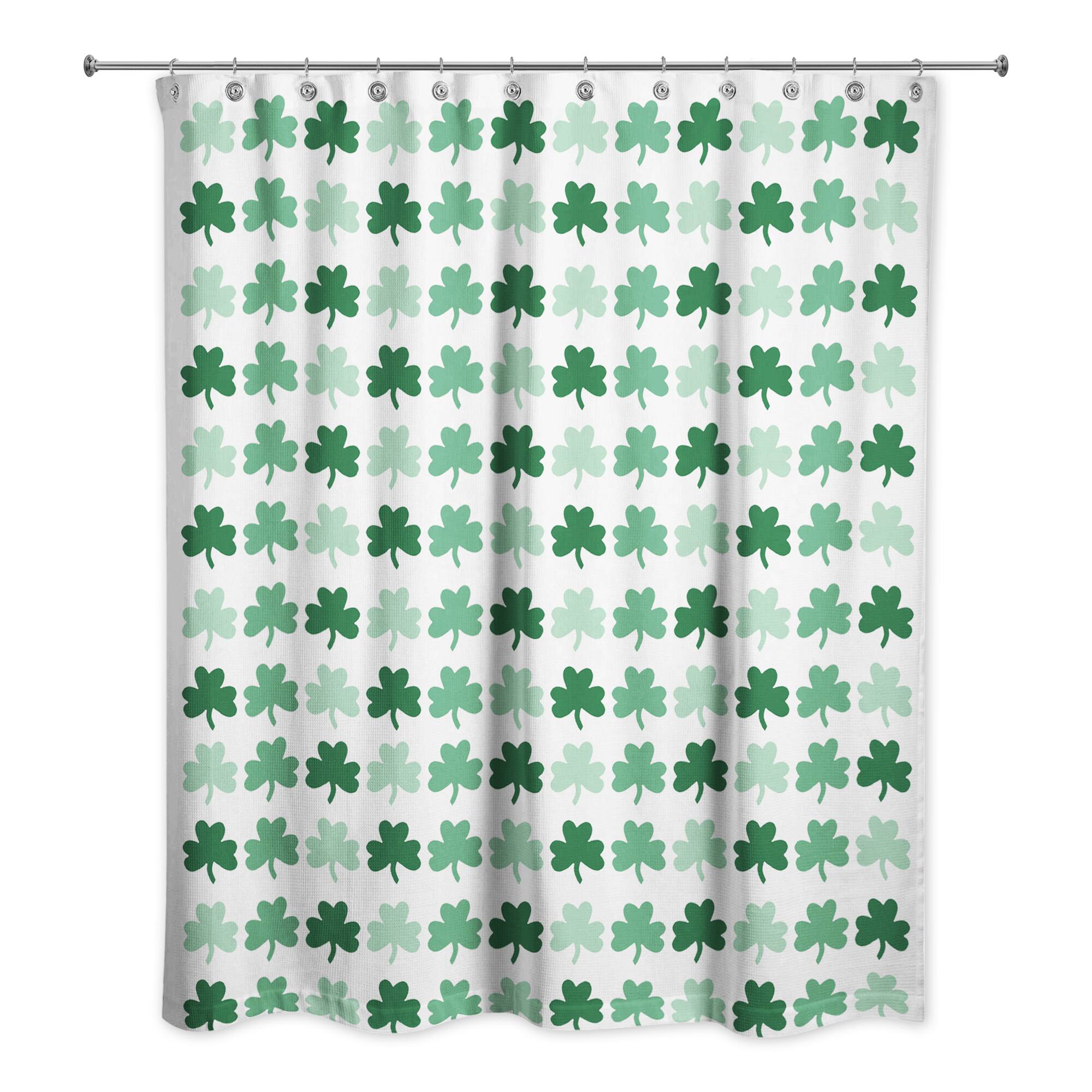 Multiple Pattern Ombre Shamrock Shower Curtain 71" x 74" Shower Curtain