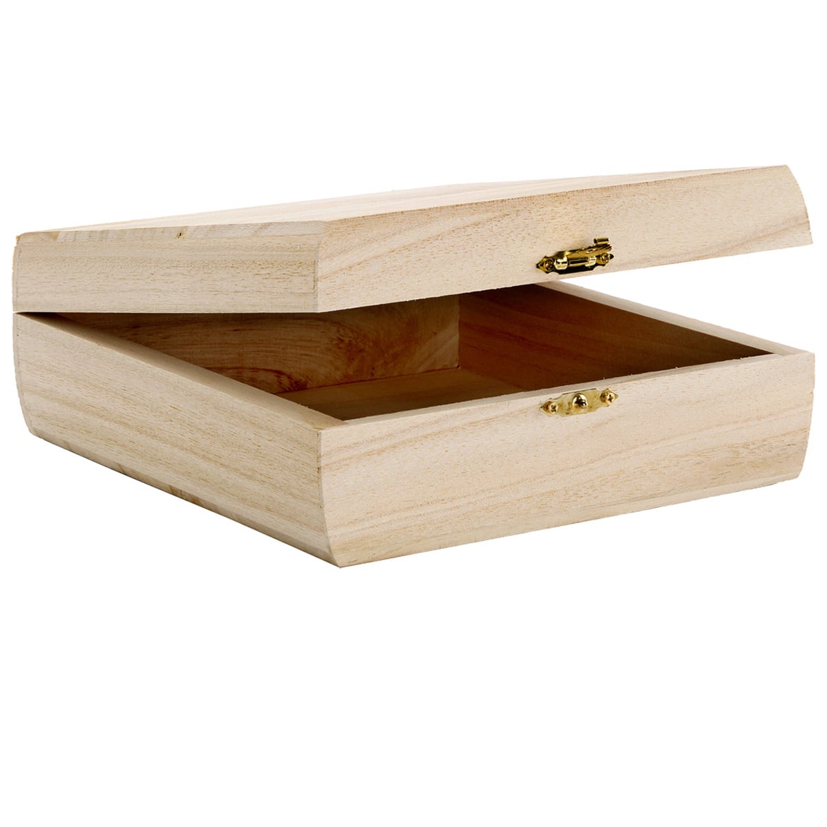 8 Pack: 7.5" Curved Sides Wooden Box by Make Market®