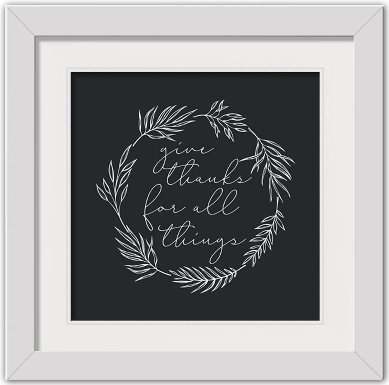 Give Thanks Fall Print in White Frame
