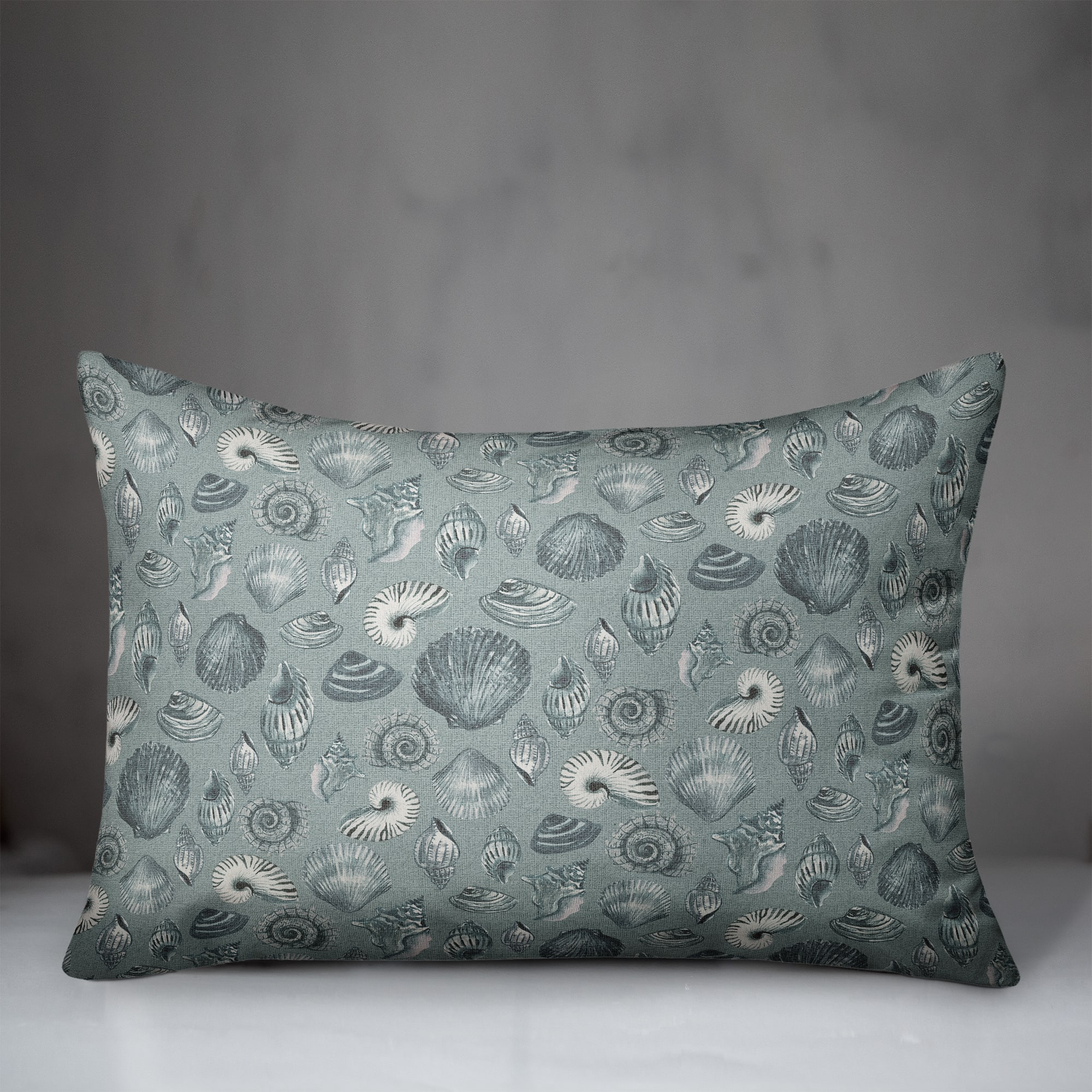 Blue Multicolor Shell Throw Pillow