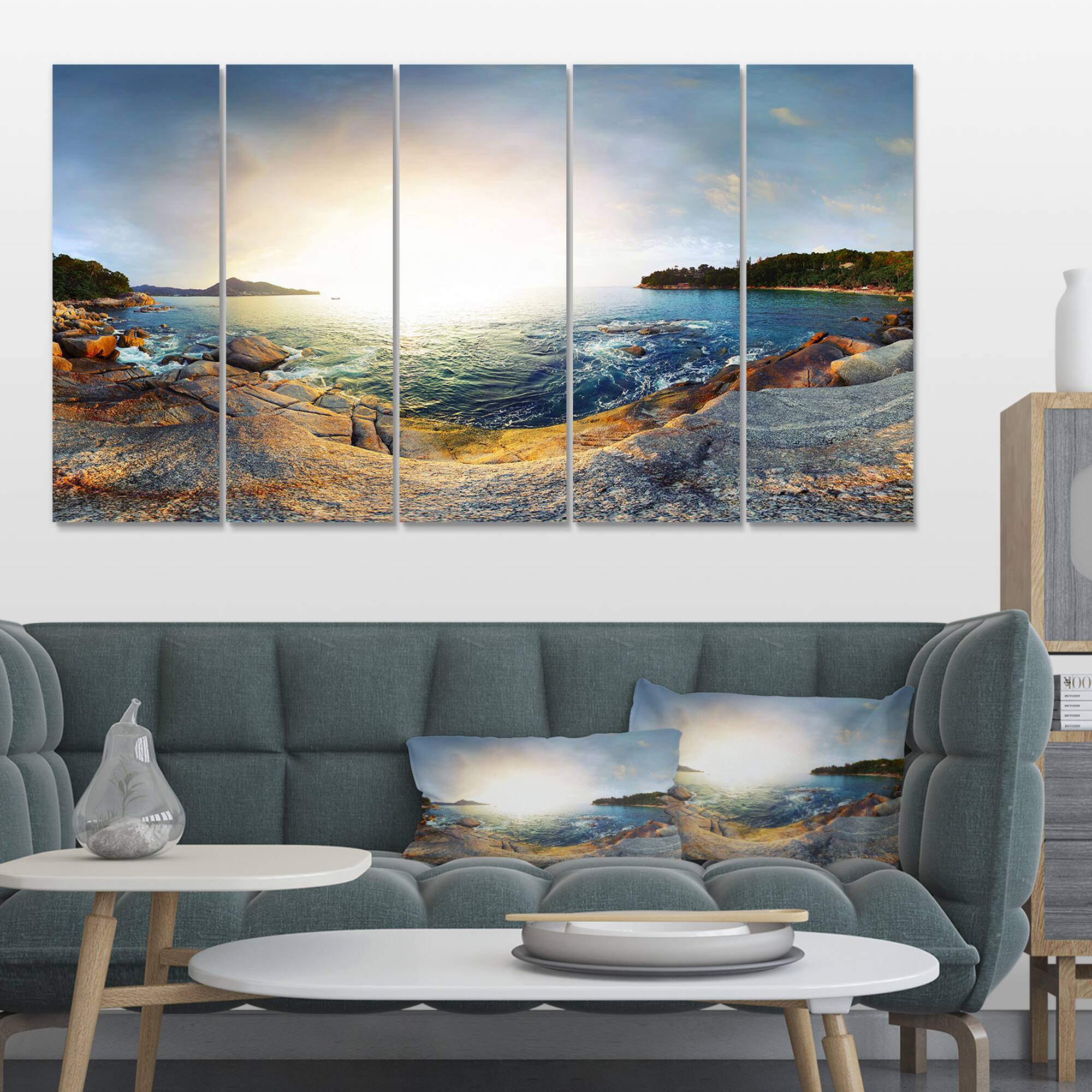 Designart - Rocky Coast in Andaman Sea - Landscape Canvas Art Print