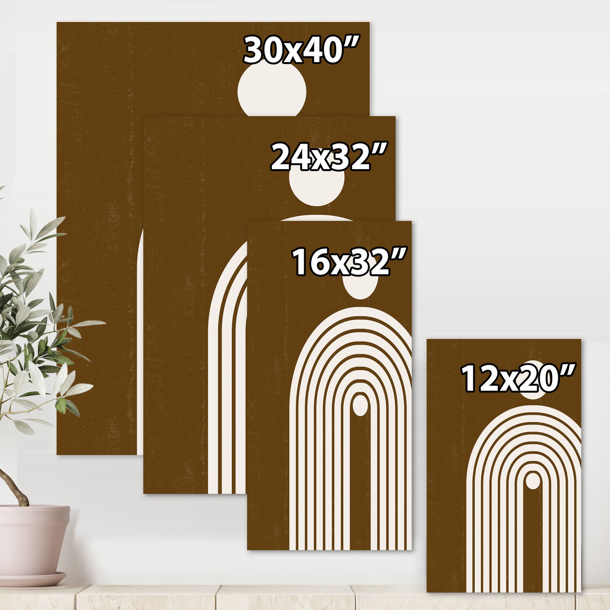 Designart - Terracotta Minimalist Boho Rainbow II - Modern Canvas Wall Art Print