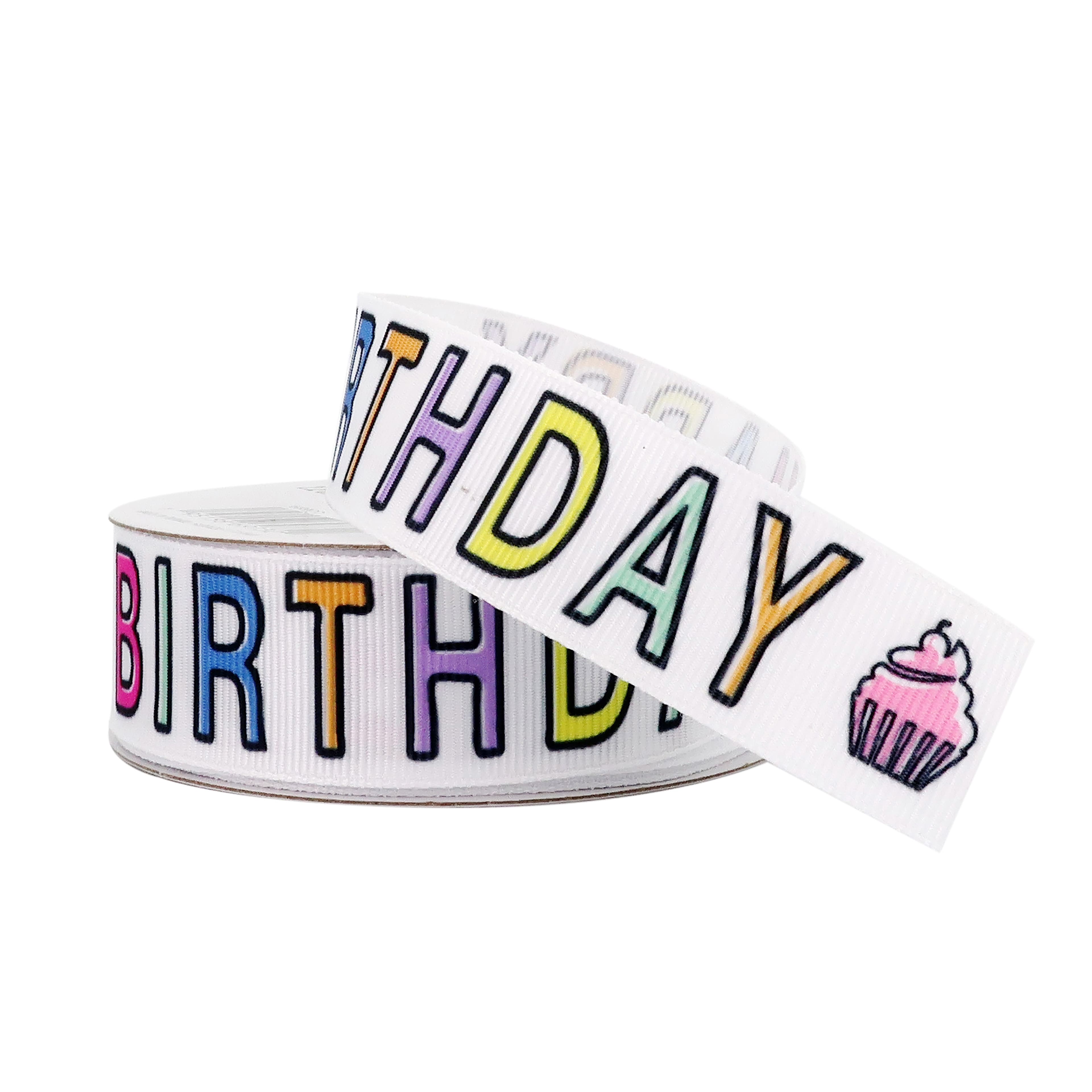 Ruban gros-grain « Happy Birthday » de Celebrate It, 2,2 cm x 4,5 cm
