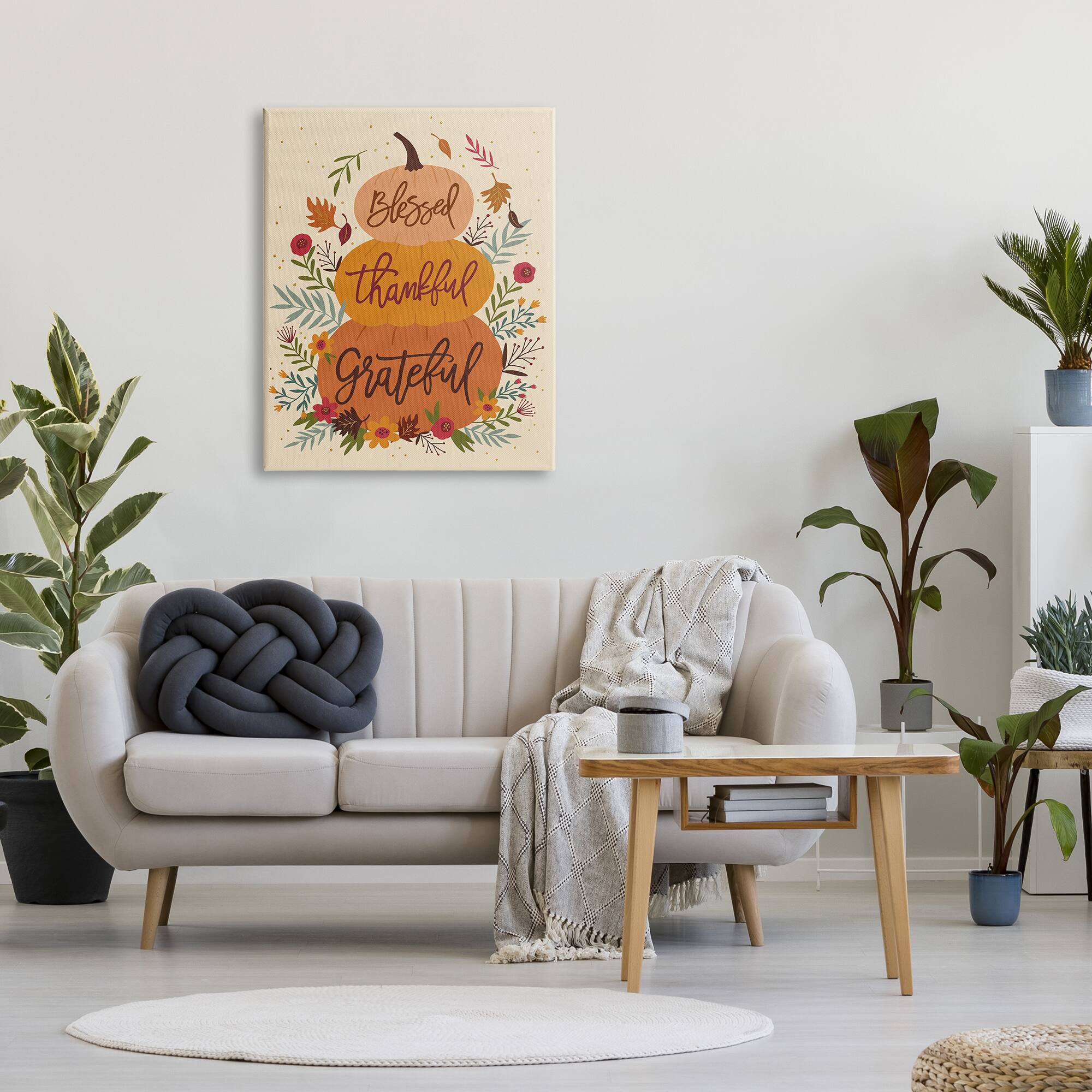 Stupell Industries Blessed Thankful Grateful Sentiments Canvas Wall Art