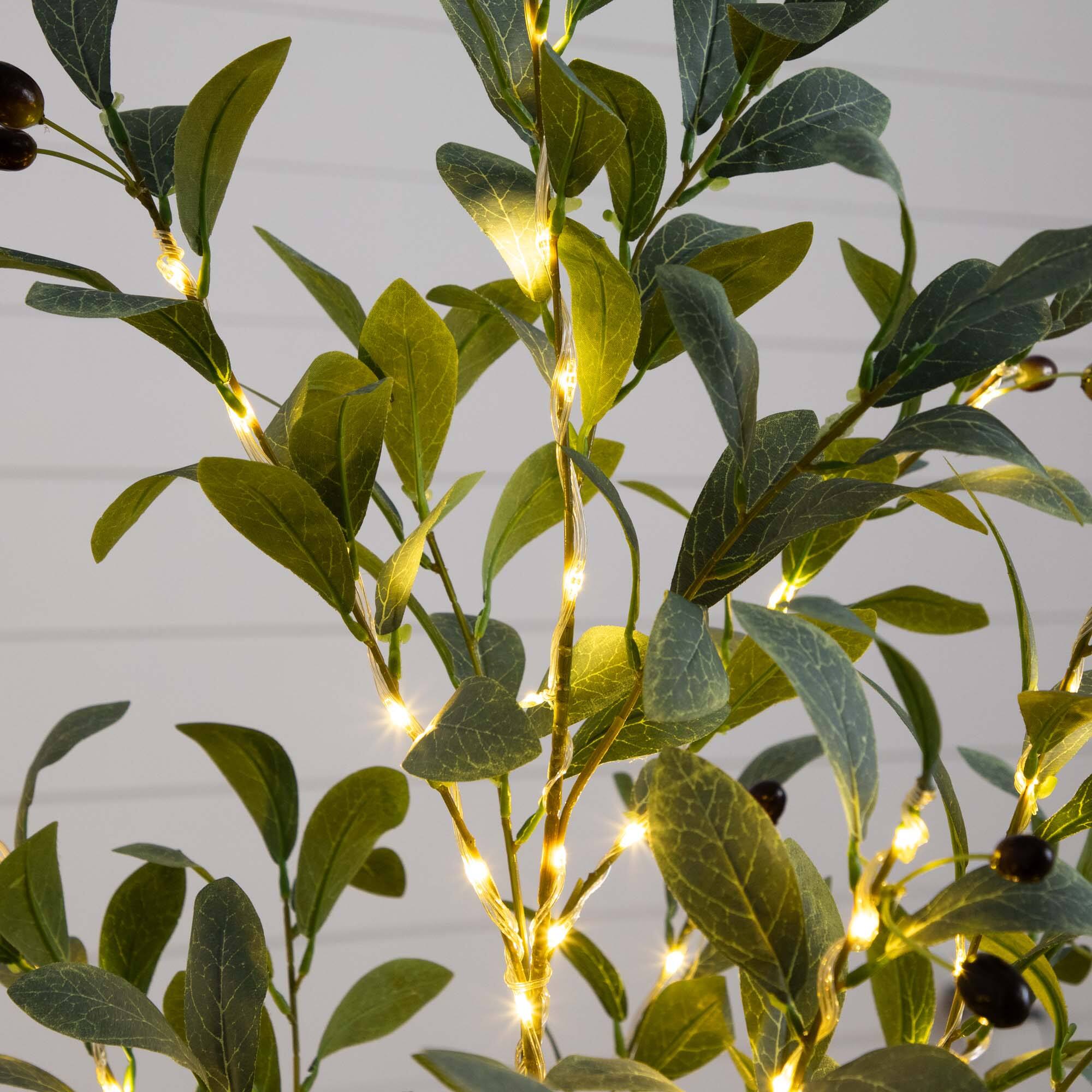 4ft. Pre-Lit Artificial Fruiting Olive Tree with Warm White LED Lights