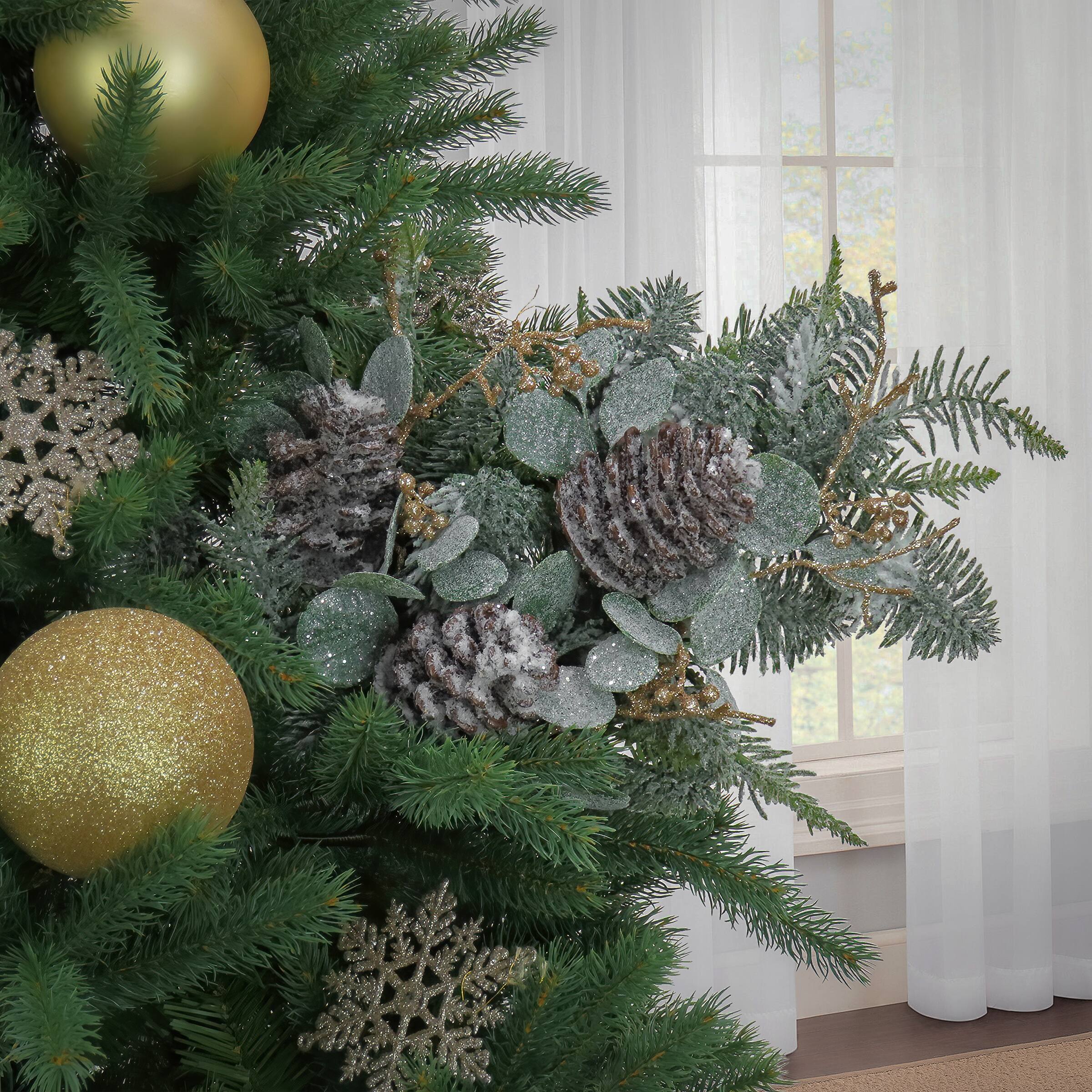 Glitter Frosted Pine & Eucalyptus Spray