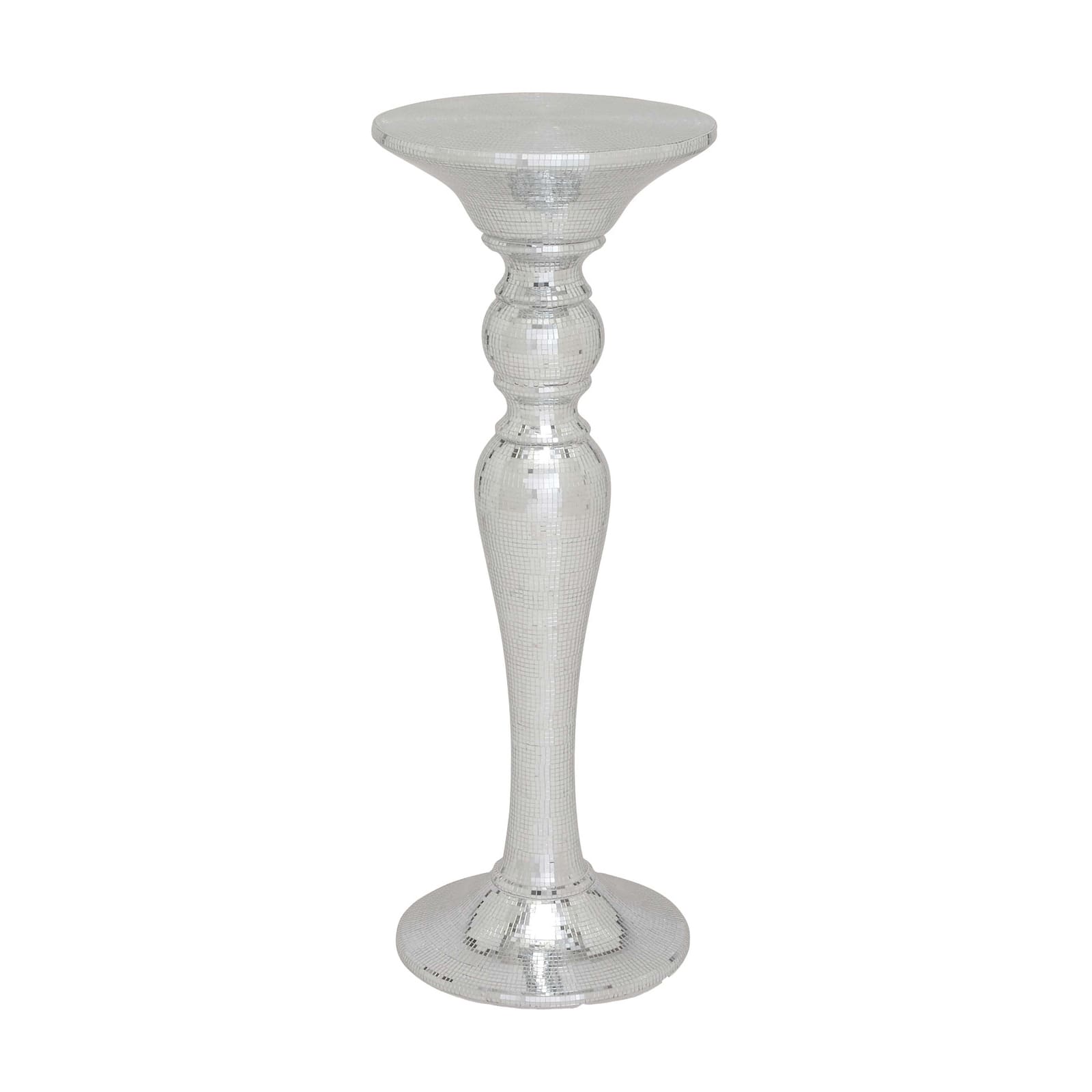3ft. Silver Polystone Glam Pedestal Table
