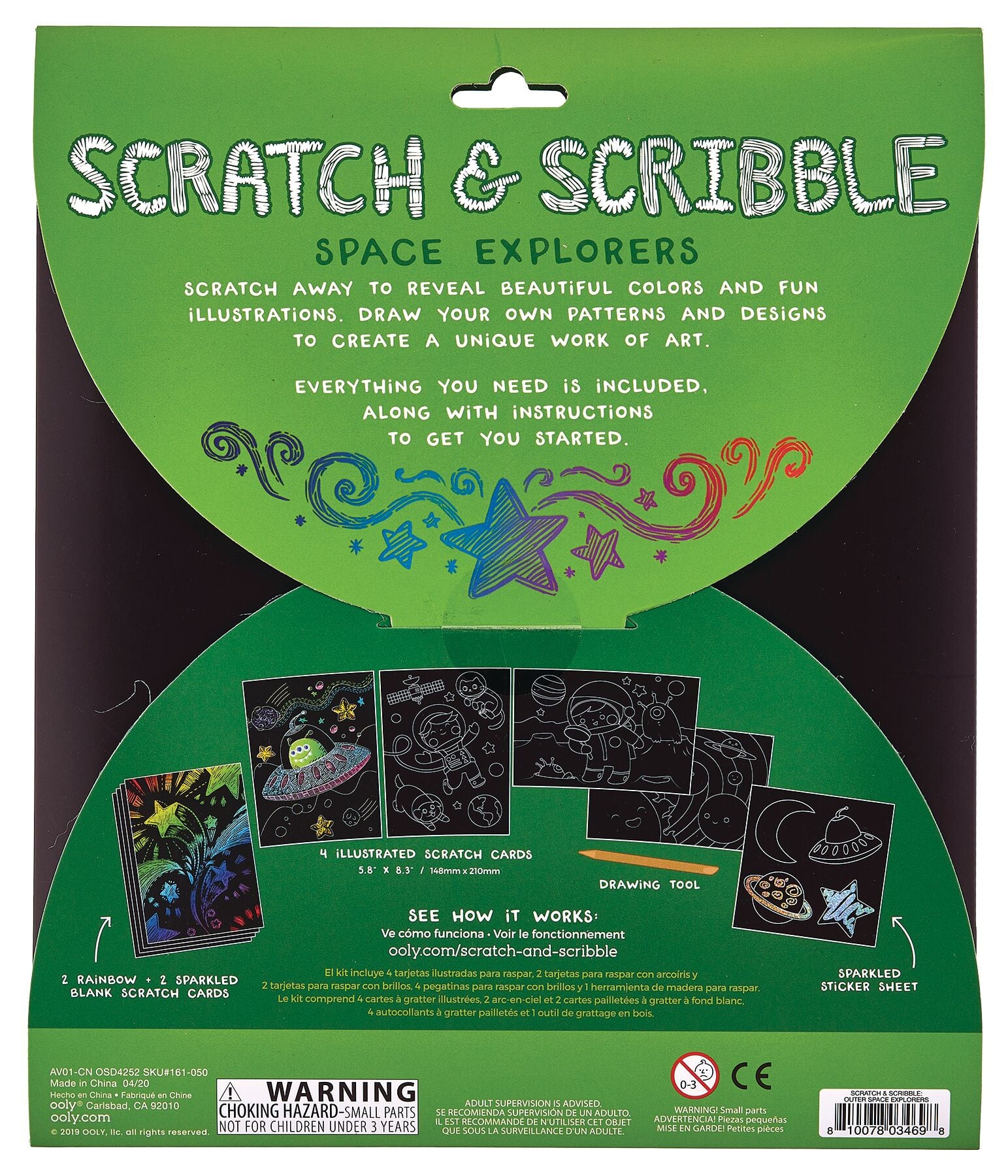 OOLY Scratch &#x26; Scribble Space Explorers Art Kit
