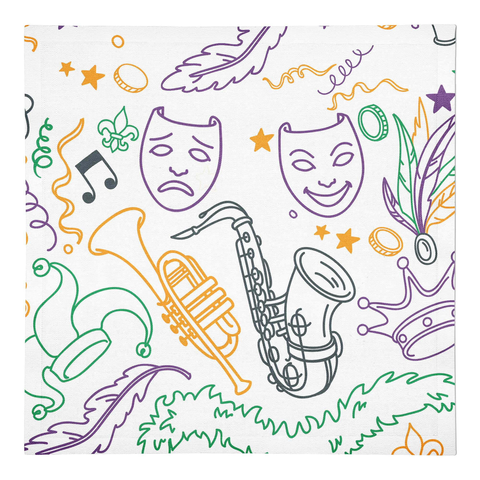 Mardi Gras Graffiti Cloth Napkin