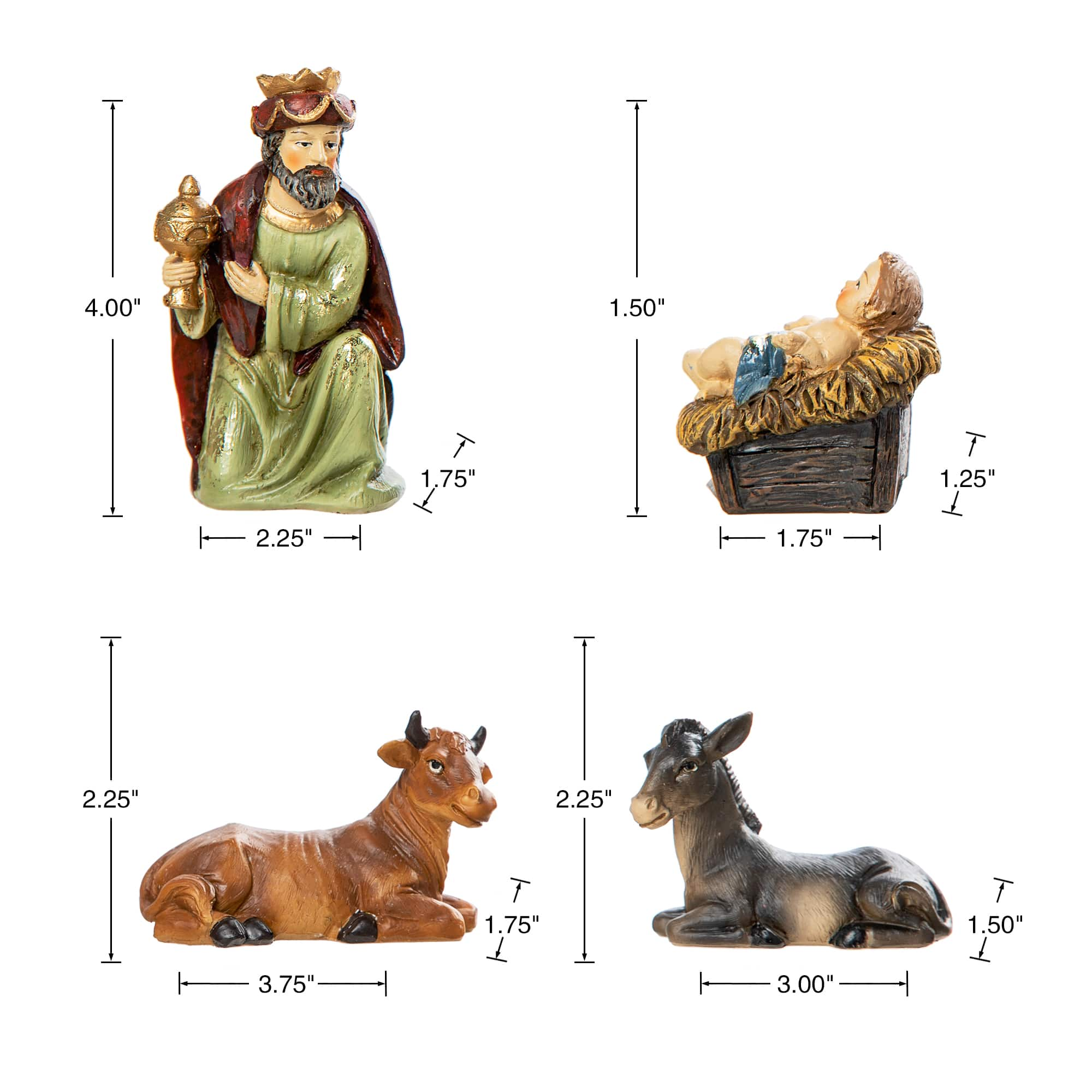 Glitzhome&#xAE; Multicolor Resin Nativity Figurine Set