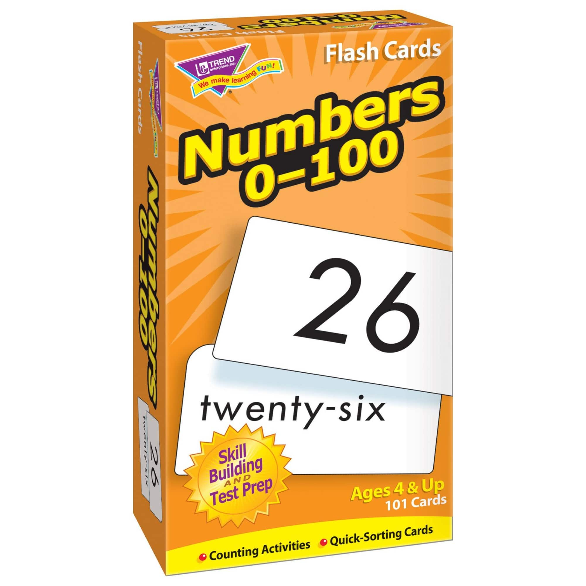 Trend Enterprises&#xAE; Numbers 0-100 Skill Drill Flash Cards