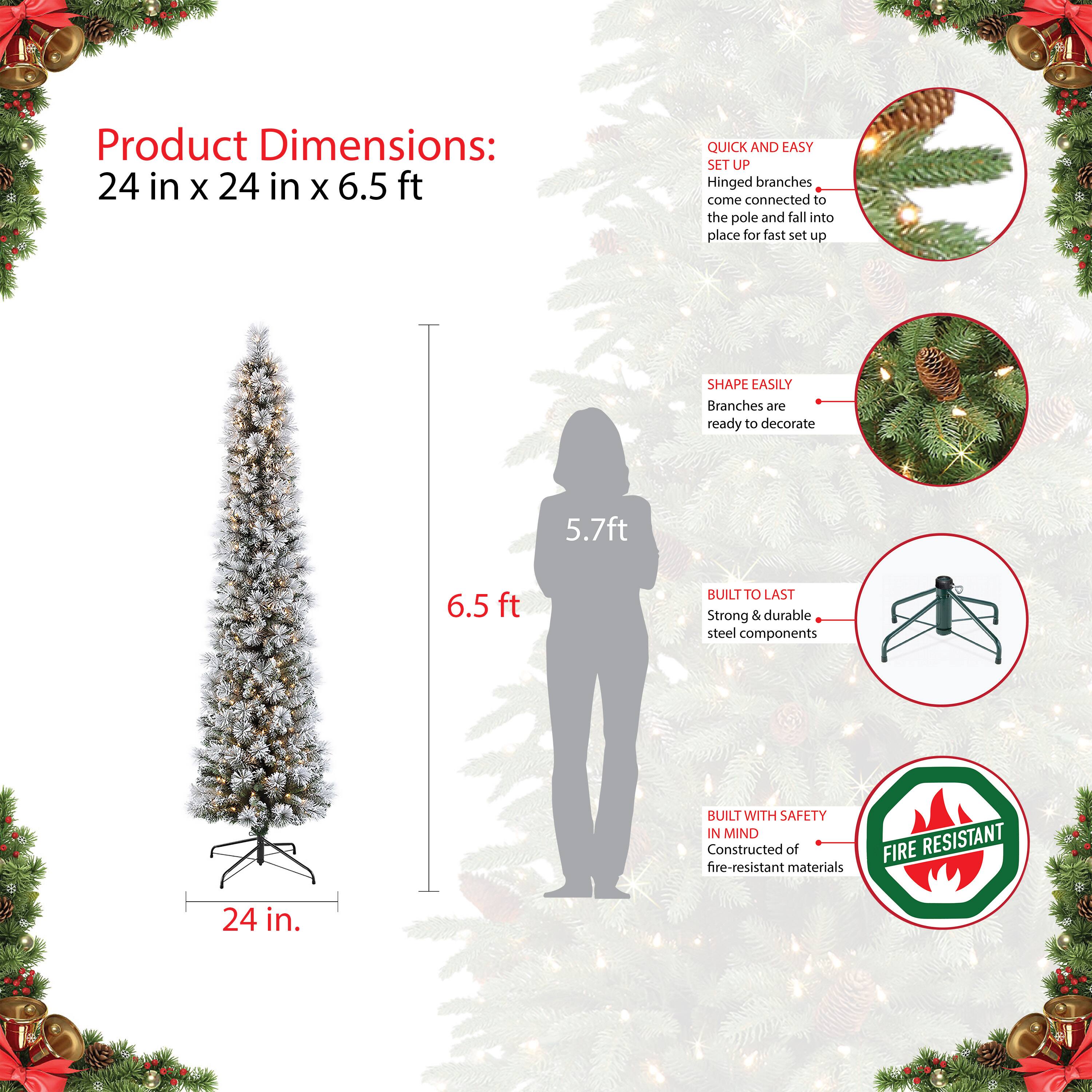 6.5ft. Pre-Lit Portland Pine Artificial Christmas Tree, Clear Lights