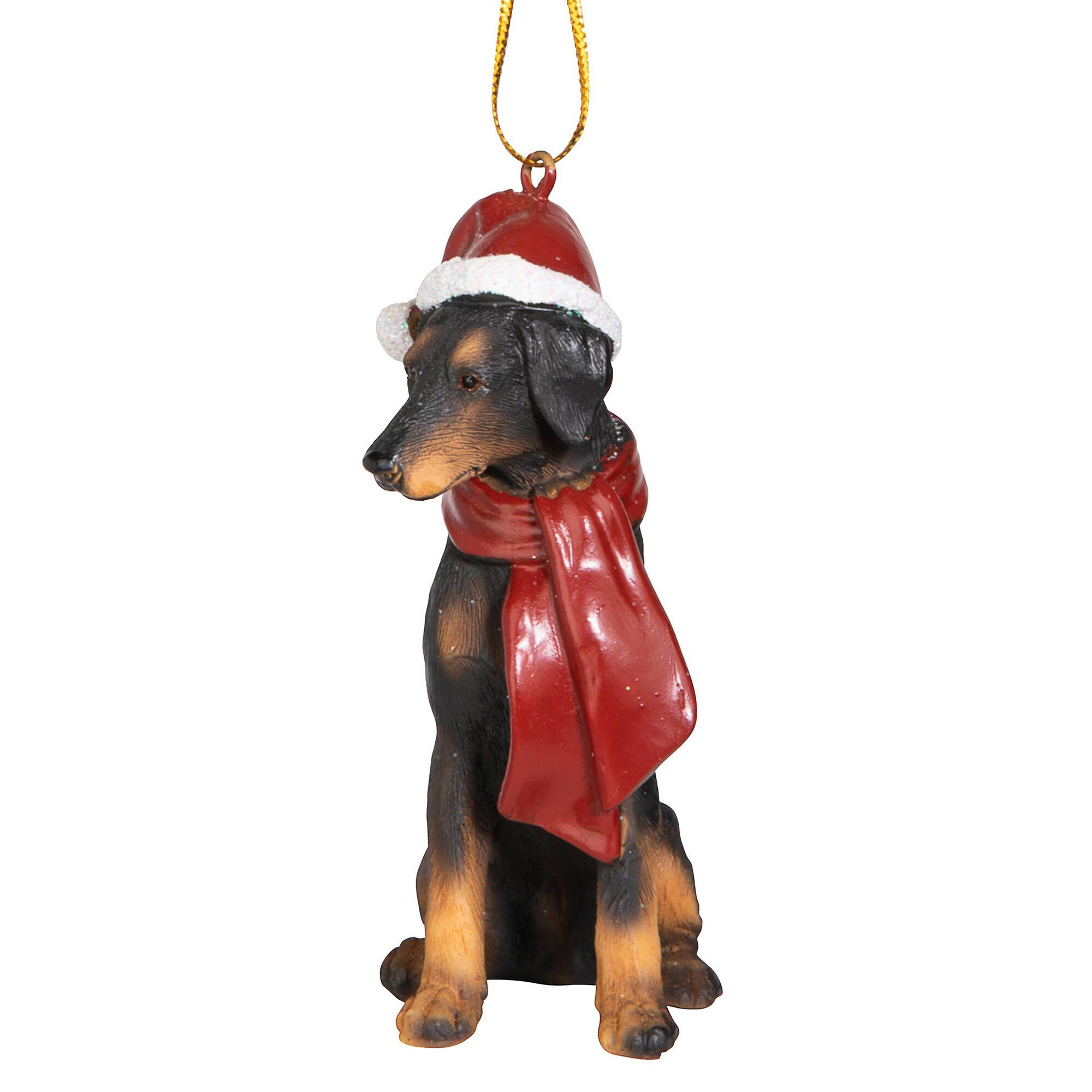 3.5&#x22; Doberman Pinscher Holiday Dog Ornament