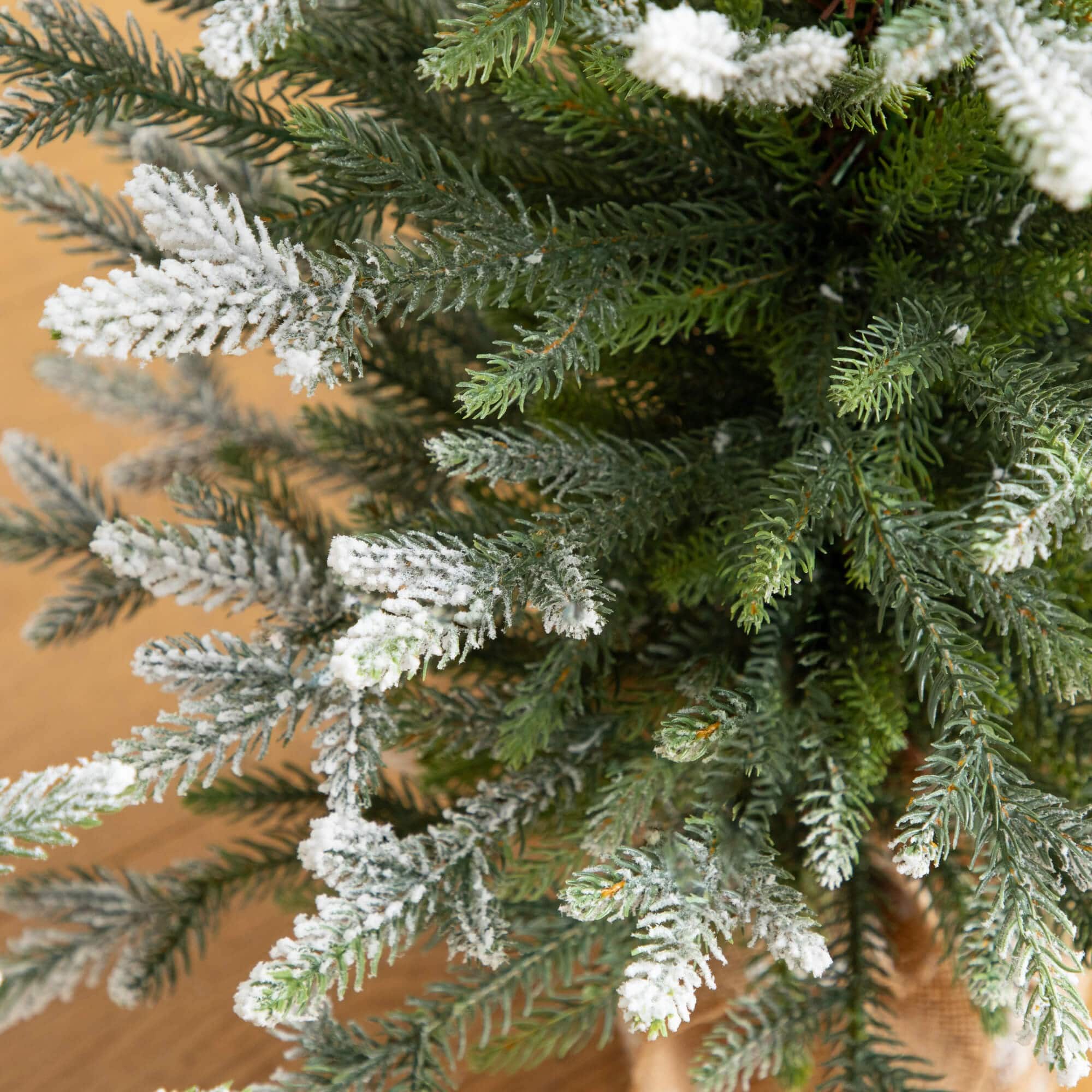 2ft., 3ft. & 4ft. Unlit Snowed Balsam Fir Artificial Christmas Trees in Burlap Base, Set of 3