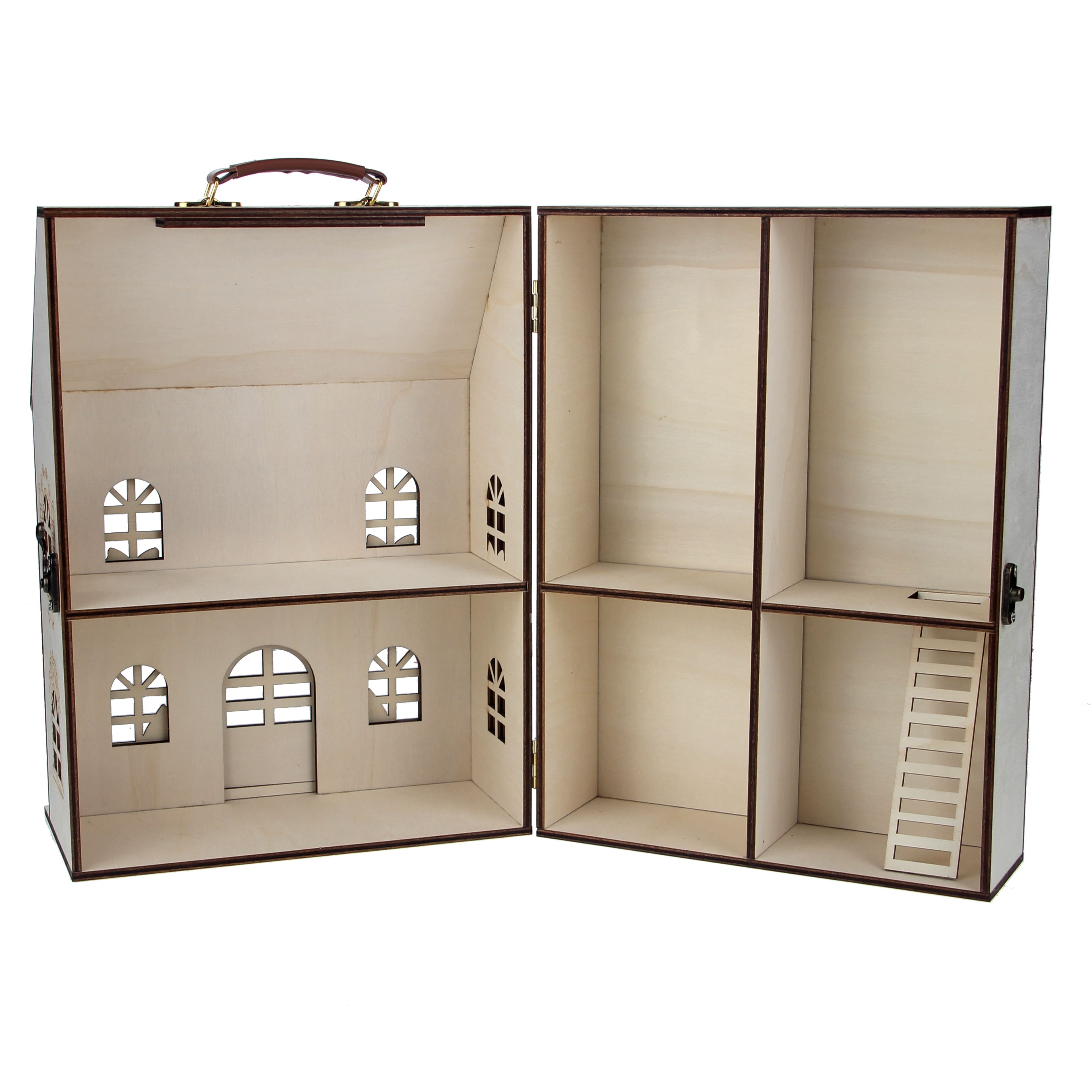 12.25&#x22; Unfinished Winter Home DIY Wood Dollhouse by Make Market&#xAE;