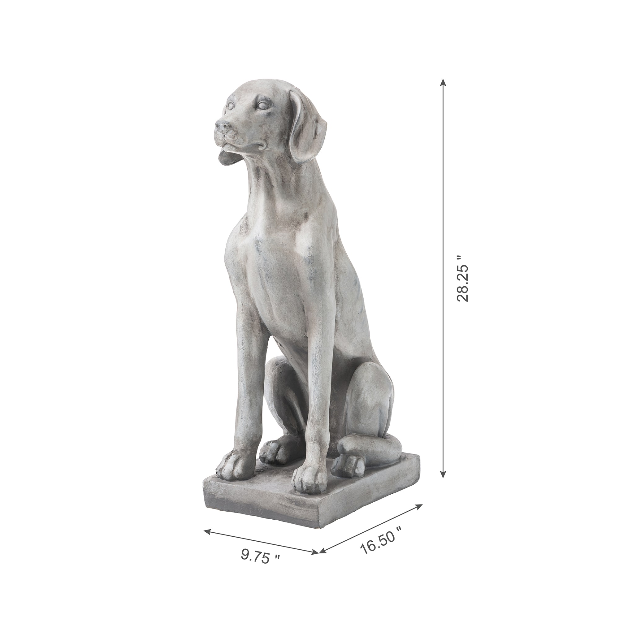 Glitzhome&#xAE; 28.25&#x22; Light Gray Sitting Labrador Retriever Dog Statues, 2ct.