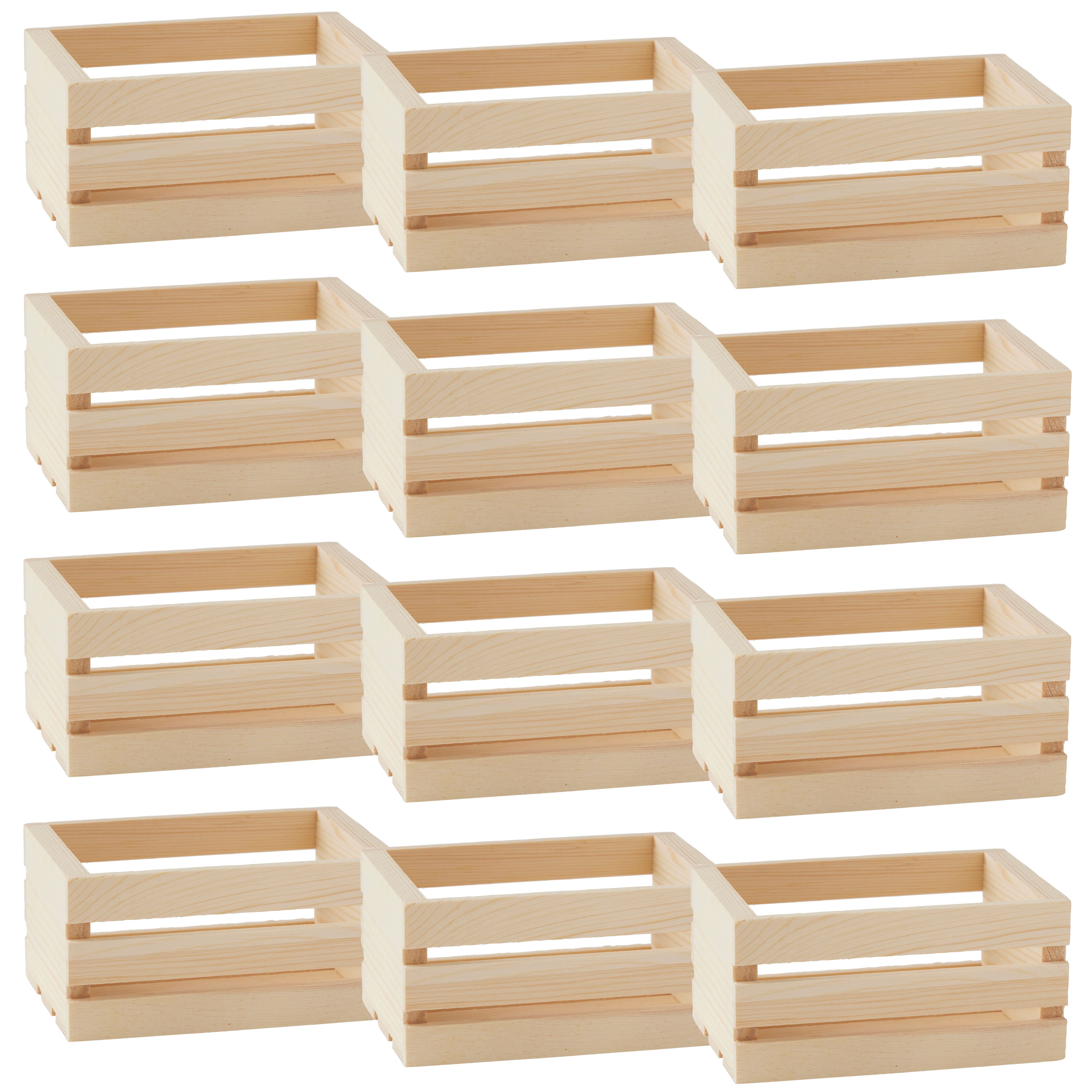 24 Pack: Mini Wood Crate by Make Market&#xAE;