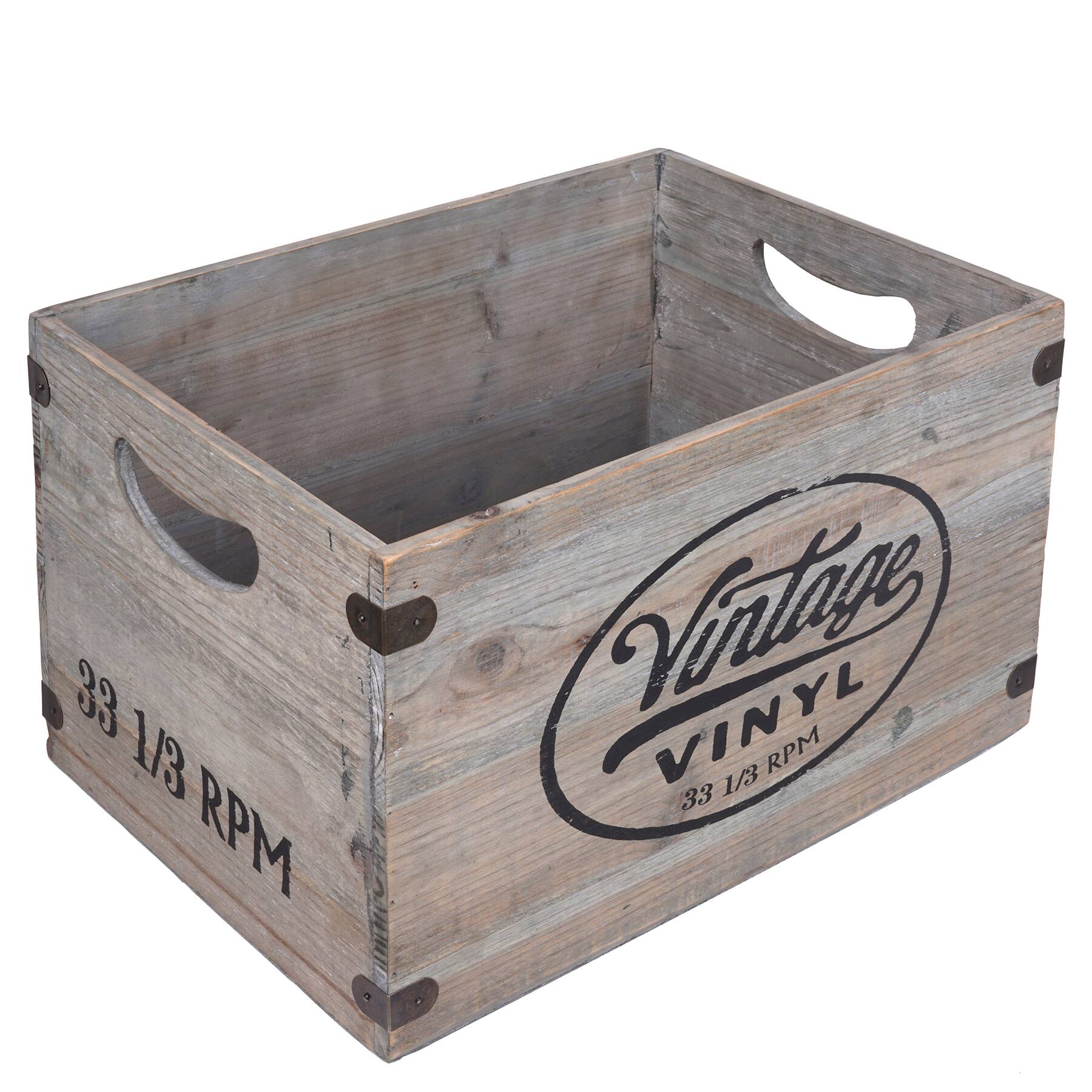 Vintage Vinyl Wooden Crate by Ashland® Michaels