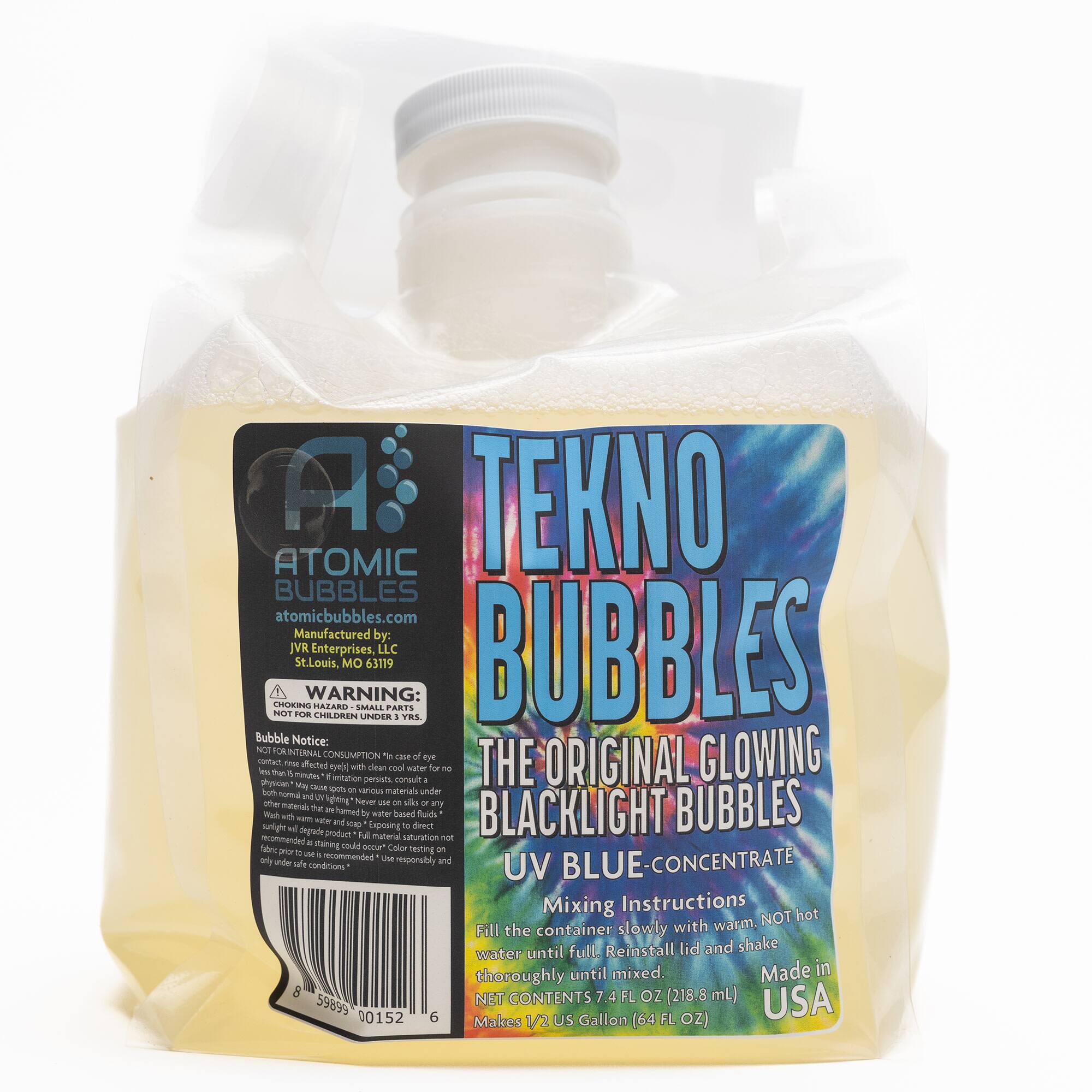 Atomic Bubbles 64oz. Blue Tekno Bubbles Smart Pouch Refill