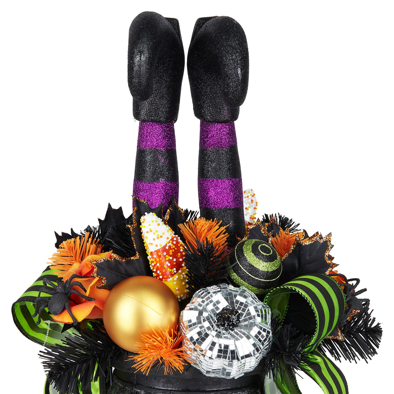22.5&#x22; Black, Orange &#x26; Purple Witch Legs in Urn Tabletop D&#xE9;cor by Ashland&#xAE;