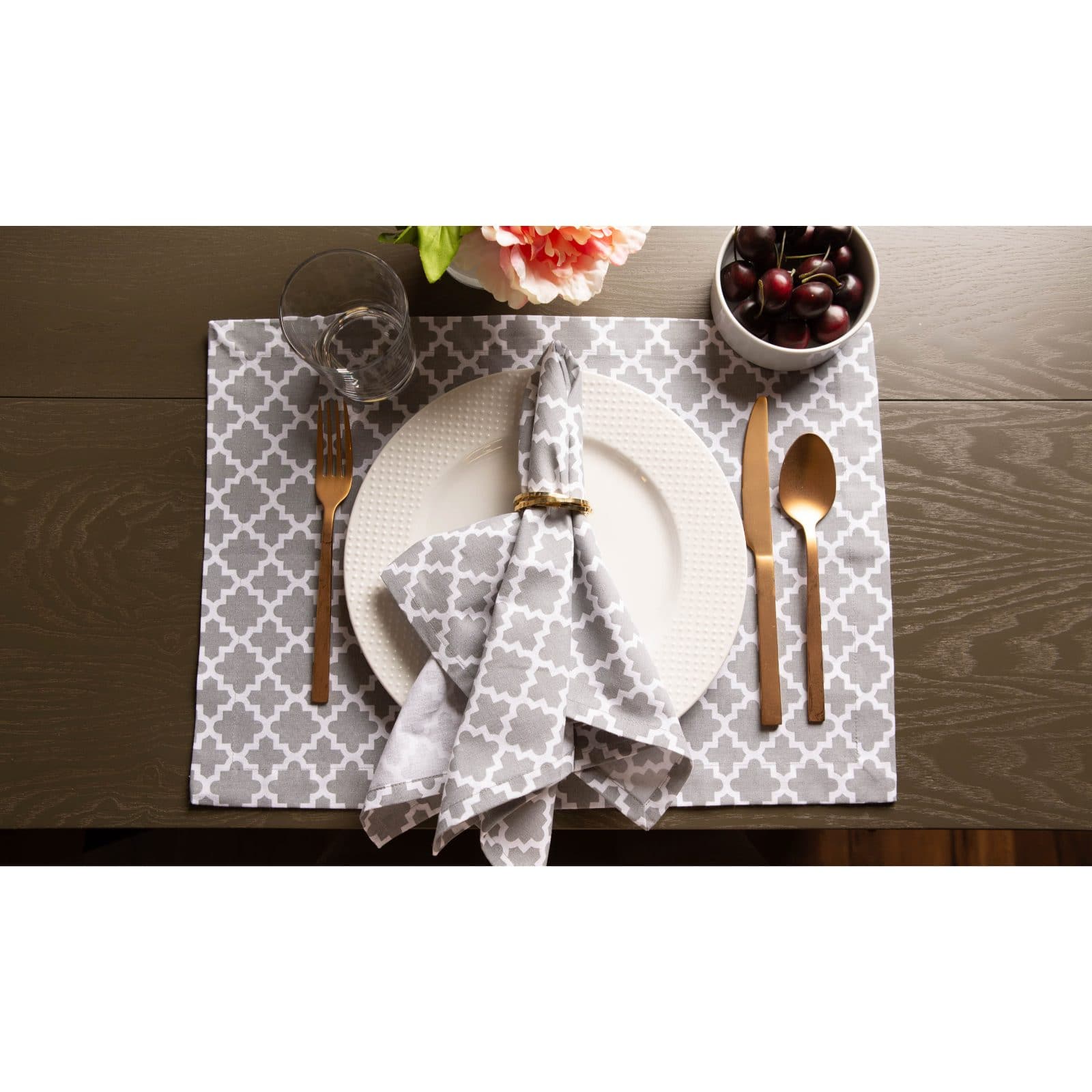 DII® Gray Lattice Placemat Set, 6ct.