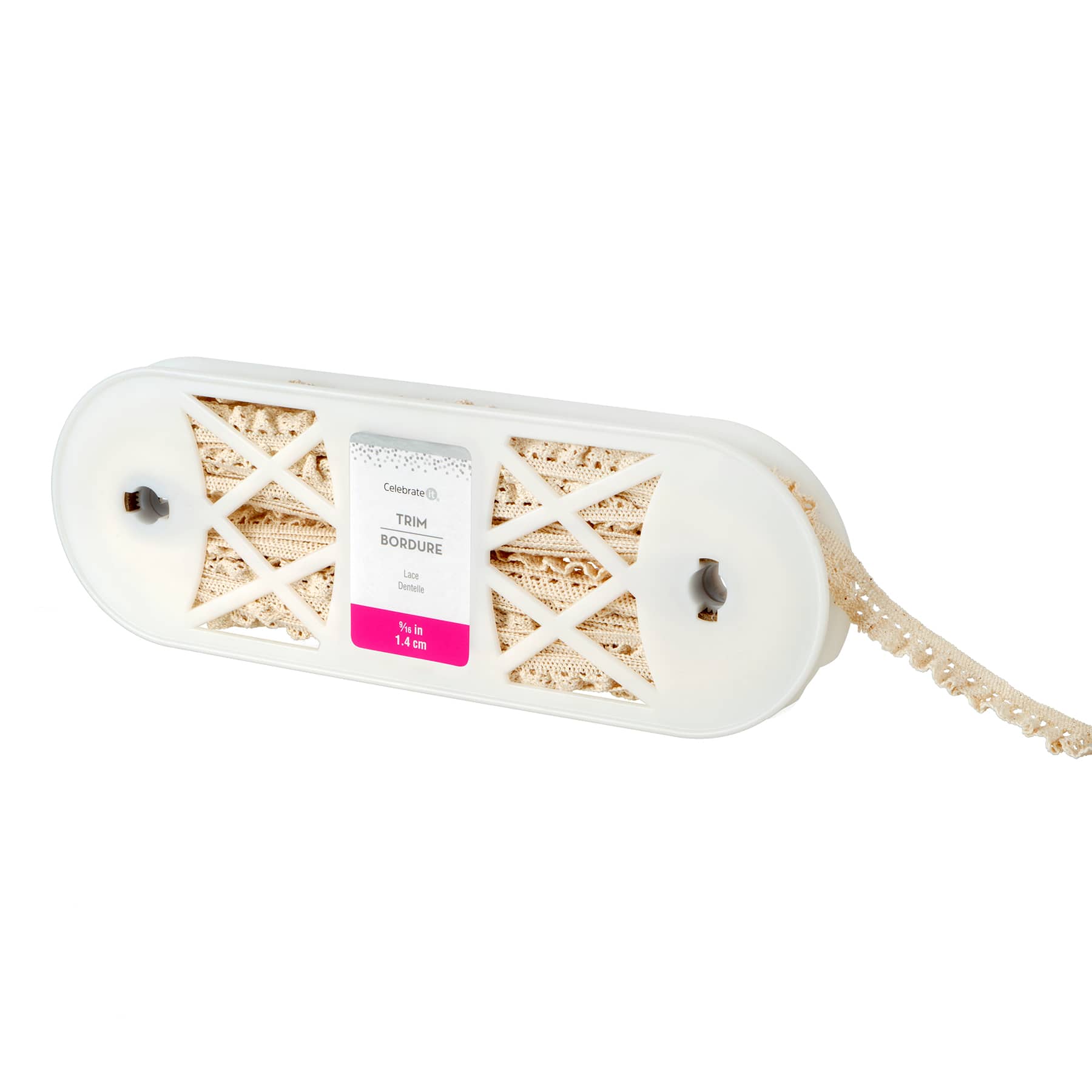9/16&#x22; Pink Crochet Lace Trim by Celebrate It&#xAE;
