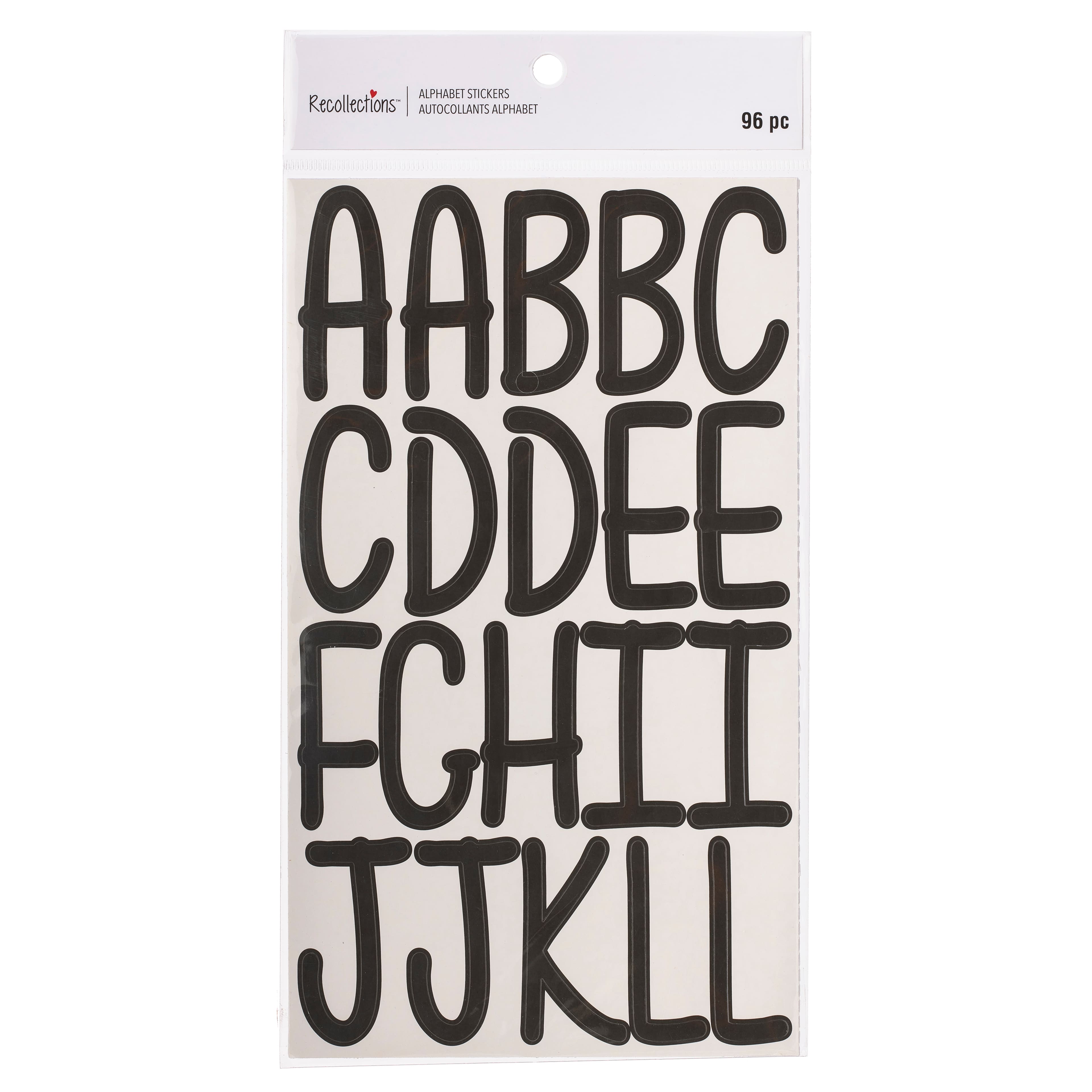 12 Pack: Black Large Font Alphabet Stickers by Recollections™