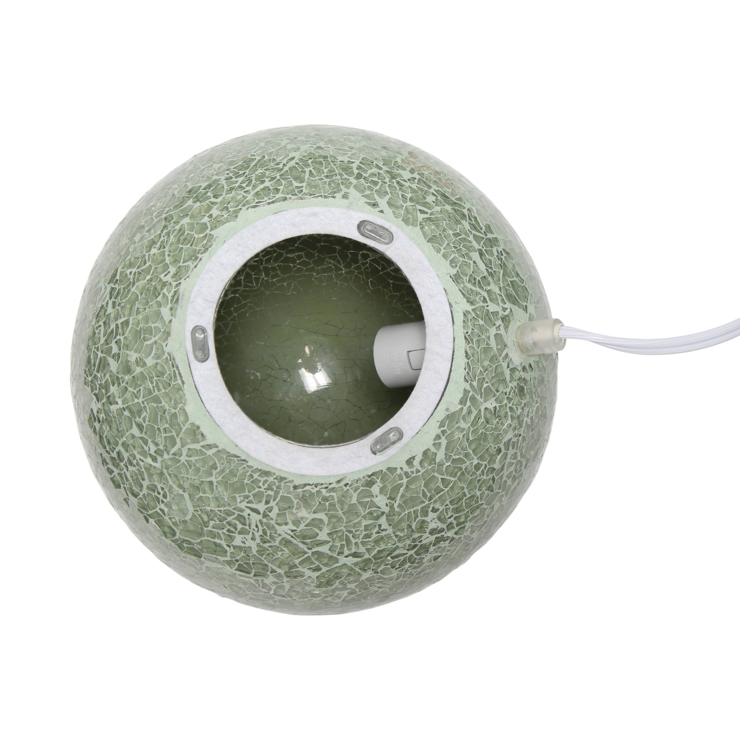 Simple Designs 8" Sage Green Mosaic Stone Ball Table Lamp