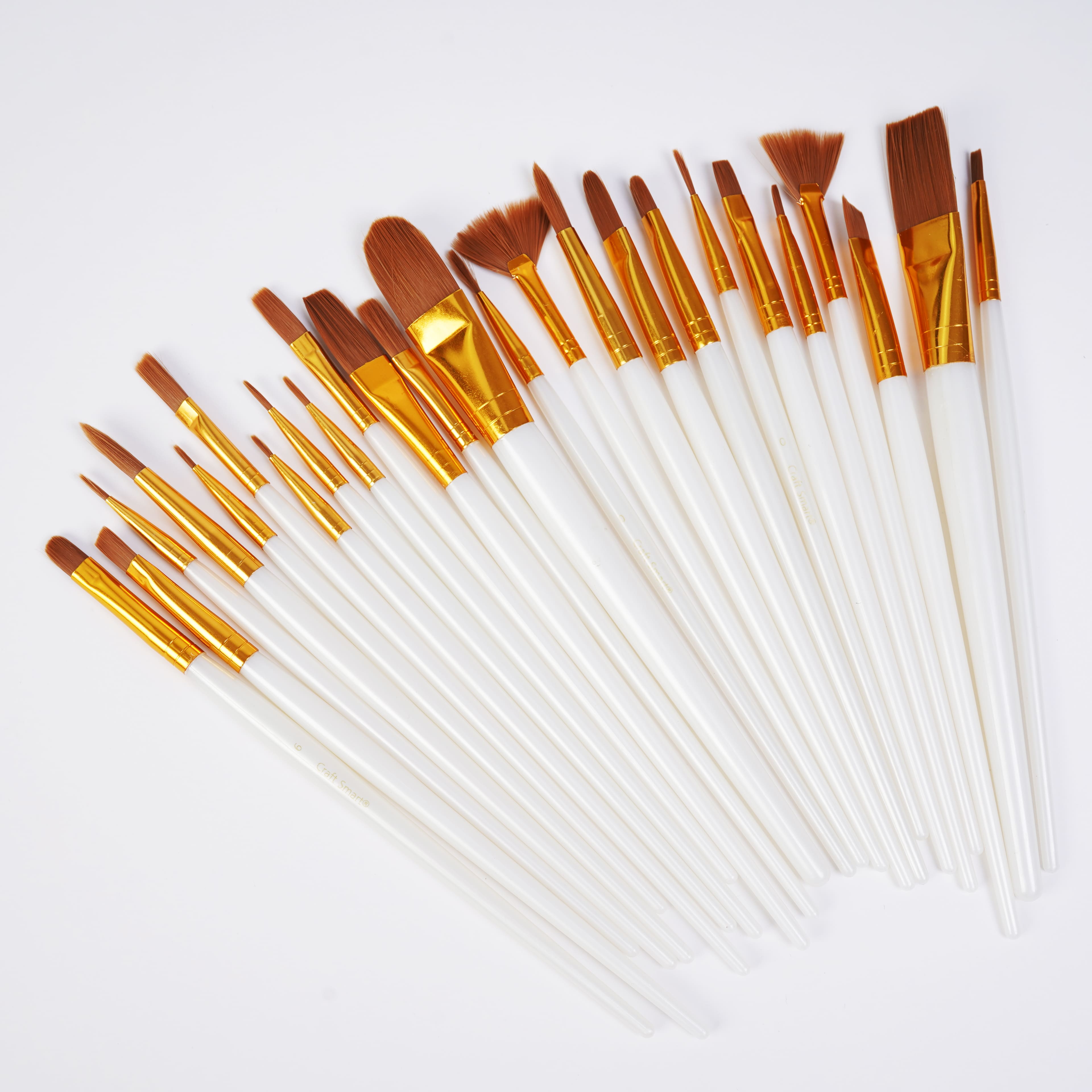 6 Packs: 25 ct. (150 total) Brown Taklon Brush Set by Craft Smart&#xAE;