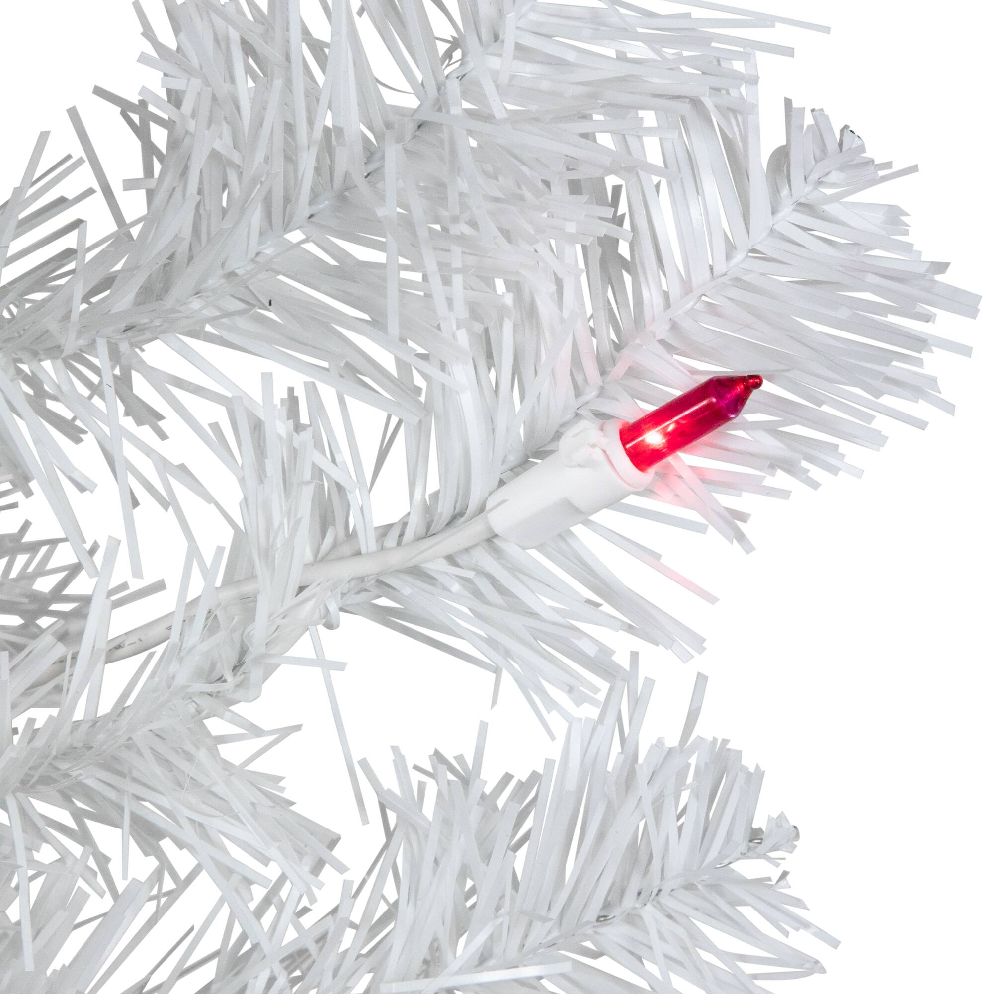 3ft. Pre-Lit White Iridescent Pine Artificial Christmas Tree, Pink Lights