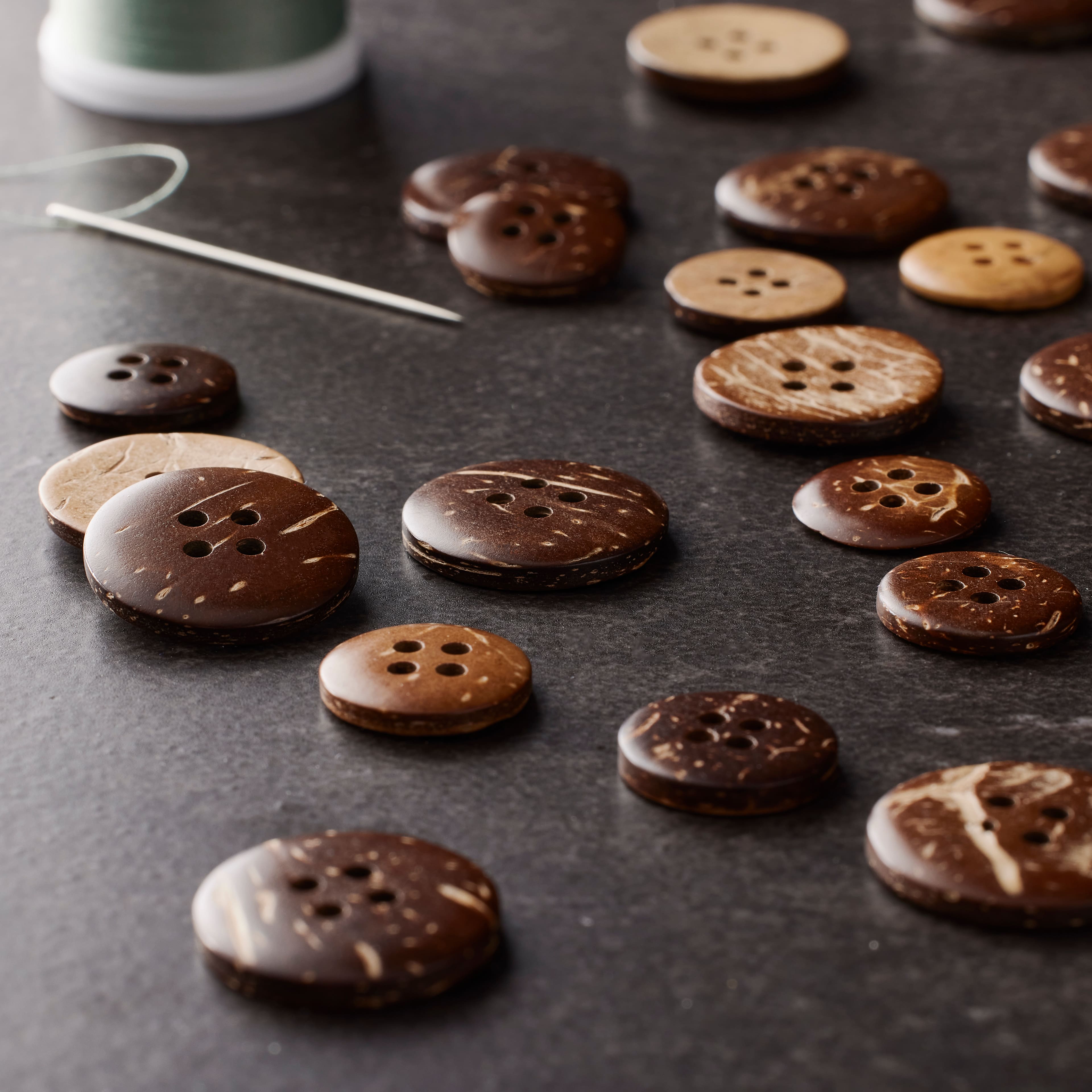 12 Packs: 28 ct. (336 total) Coconut Buttons by Loops &#x26; Threads&#xAE;